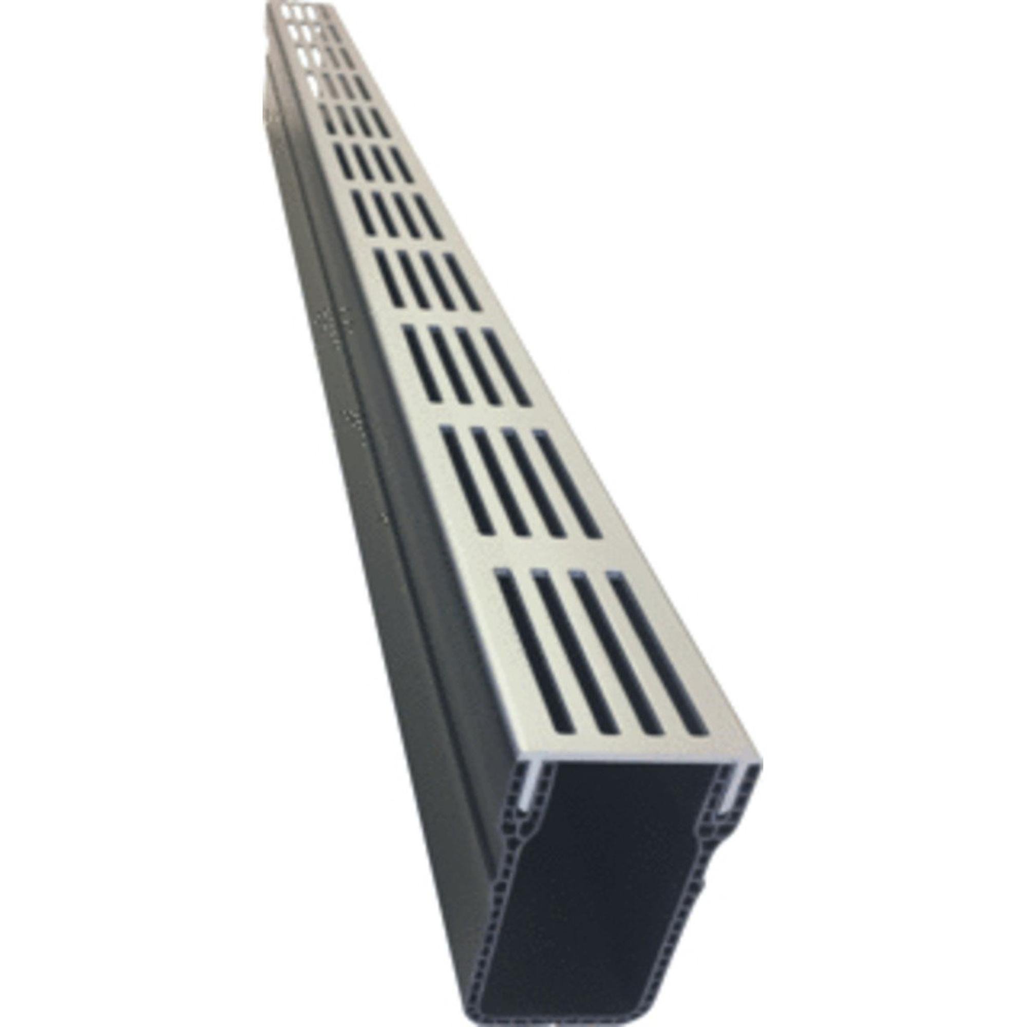 Aco Slimline sleufgoot inclusief designrooster 100cm voor tuinafwatering aluminium zwart 19000 - Afbeelding 2