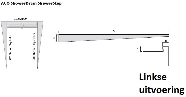 Aco Showerstep links 149cm afschot h 10 gepolijst rvs 2026904 - Afbeelding 7