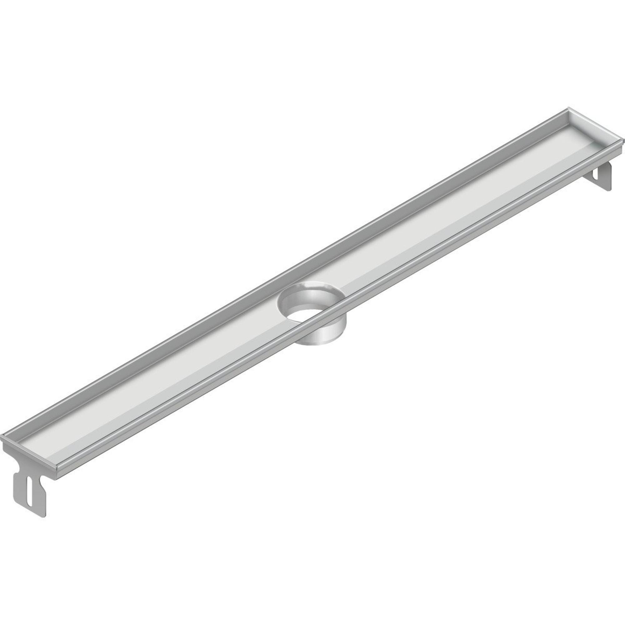 Aco FlexDrain E ShowerDrain RVS douchegoot opzetstuk excentrisch zonder flens 1087mm (excl. rooster/puthuis/stankslot) m. onderuitloop 2203822 - Afbeelding 2