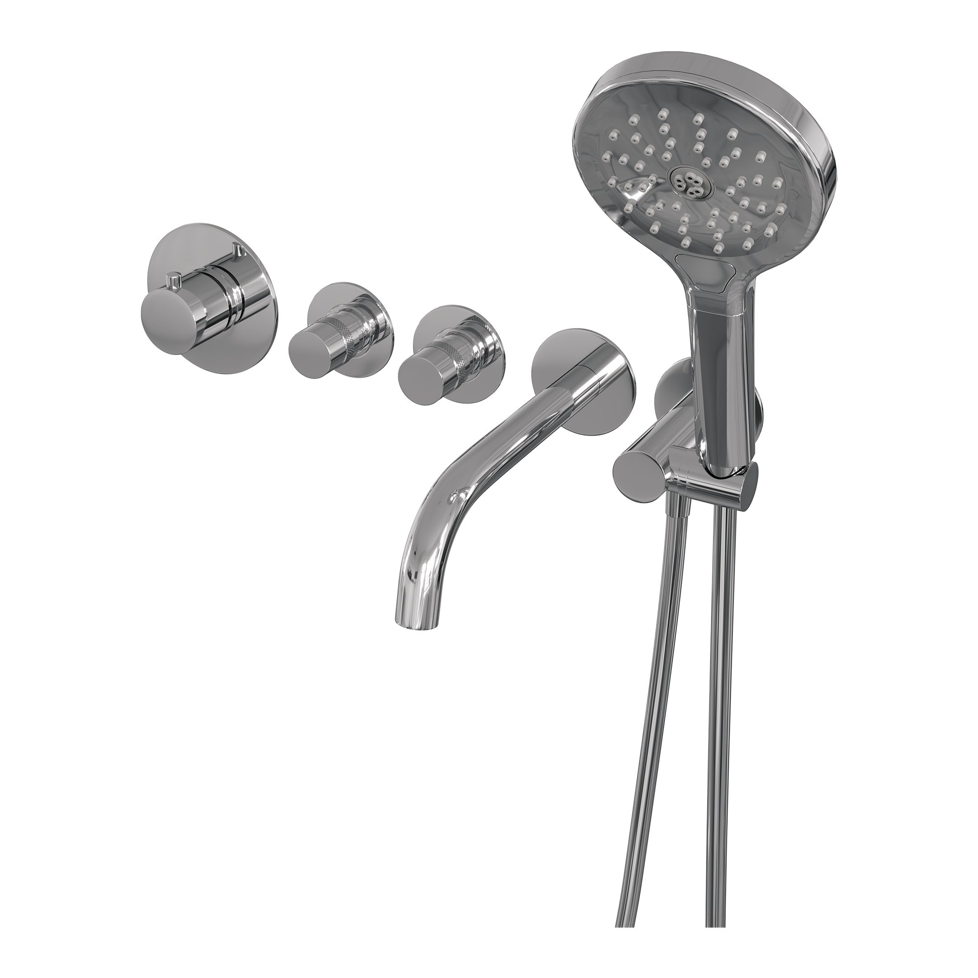 Brauer Chrome Edition Inbouw Badkraan - Met Uitloop - 3-standen Handdouche Rond - 5-CE-023 - Afbeelding 2