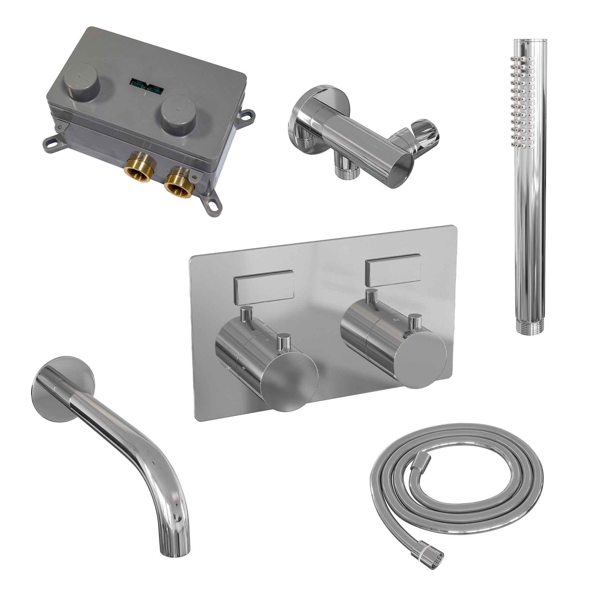 Brauer Chrome Edition Inbouw Badkraan - Met Uitloop - Staafmodel Handdouche - 5-CE-210 - Afbeelding 2
