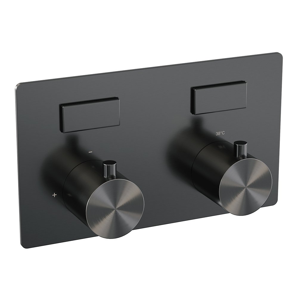 Brauer Gunmetal Edition Inbouw Badkraan - Met Uitloop - 3-standen Handdouche Rond - 5-GM-211 - Afbeelding 3