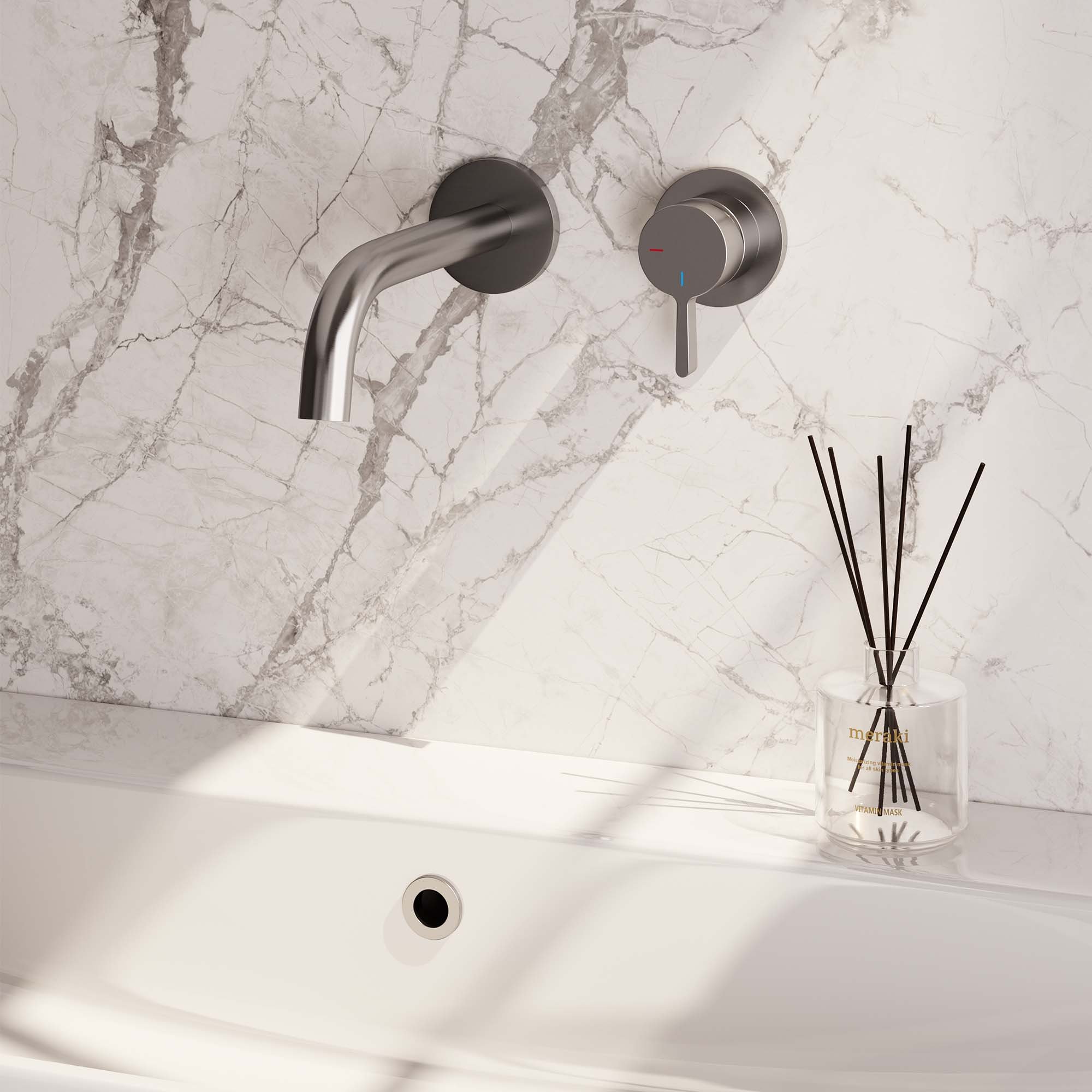 Brauer Brushed Edition Inbouw Wastafelkraan - Bedieningshendel Rechts - Met Coldstart - 5-NG-004-B1-65 - Afbeelding 2