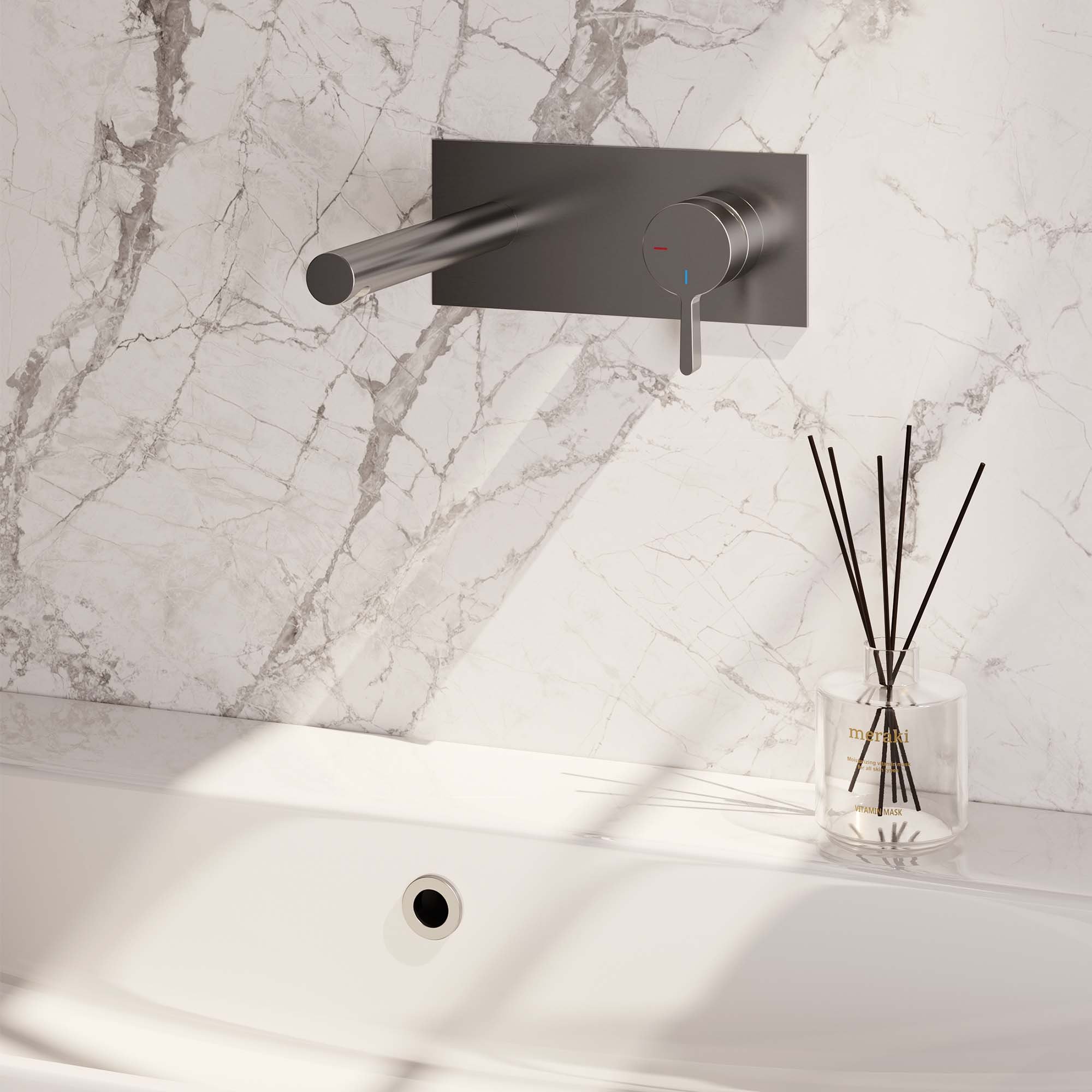 Brauer Brushed Edition Inbouw Wastafelkraan - Bedieningshendel Rechts - Met Coldstart - 5-NG-004-S1 - Afbeelding 2