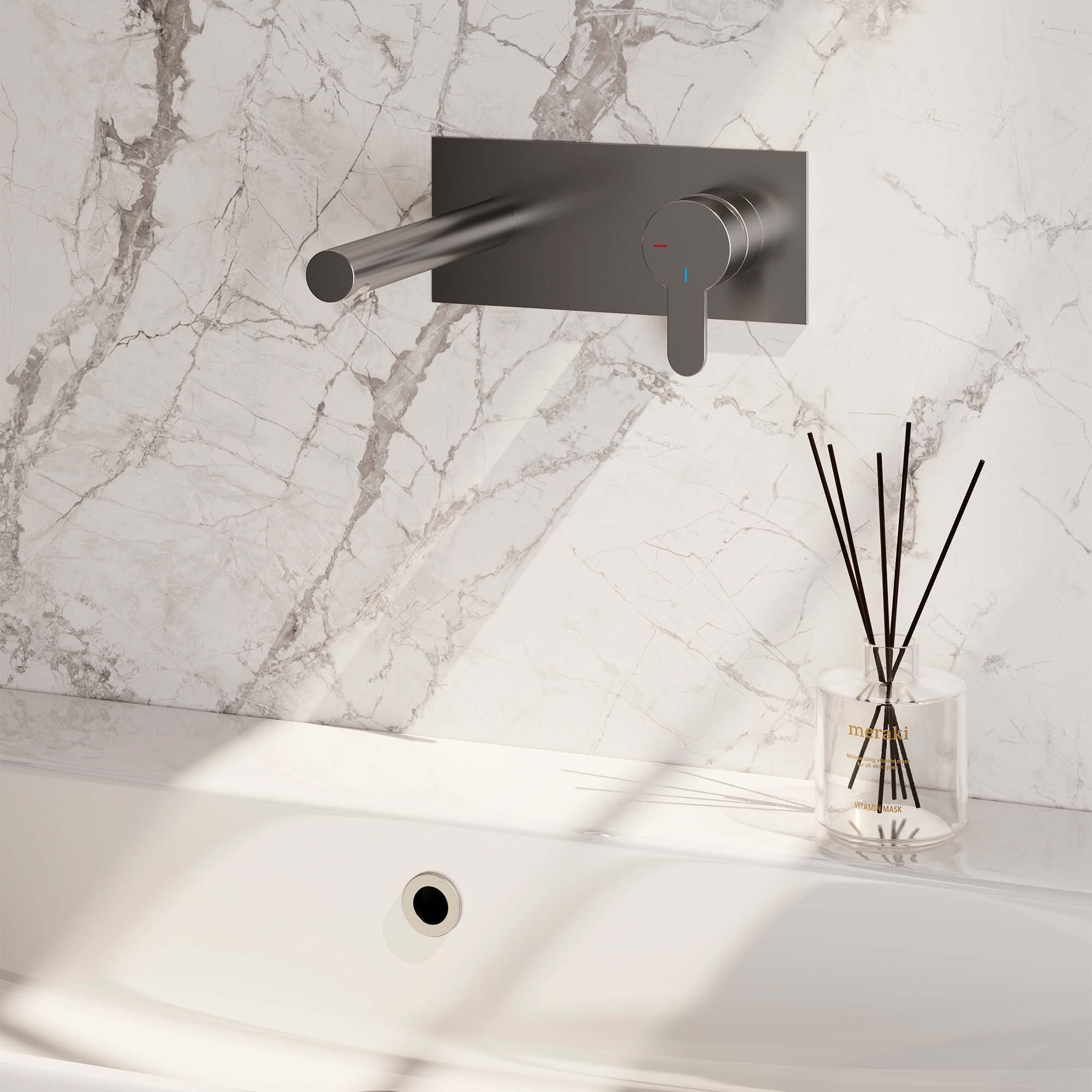 Brauer Brushed Edition Inbouw Wastafelkraan - Bedieningshendel Rechts - Met Coldstart - 5-NG-004-S4 - Afbeelding 2