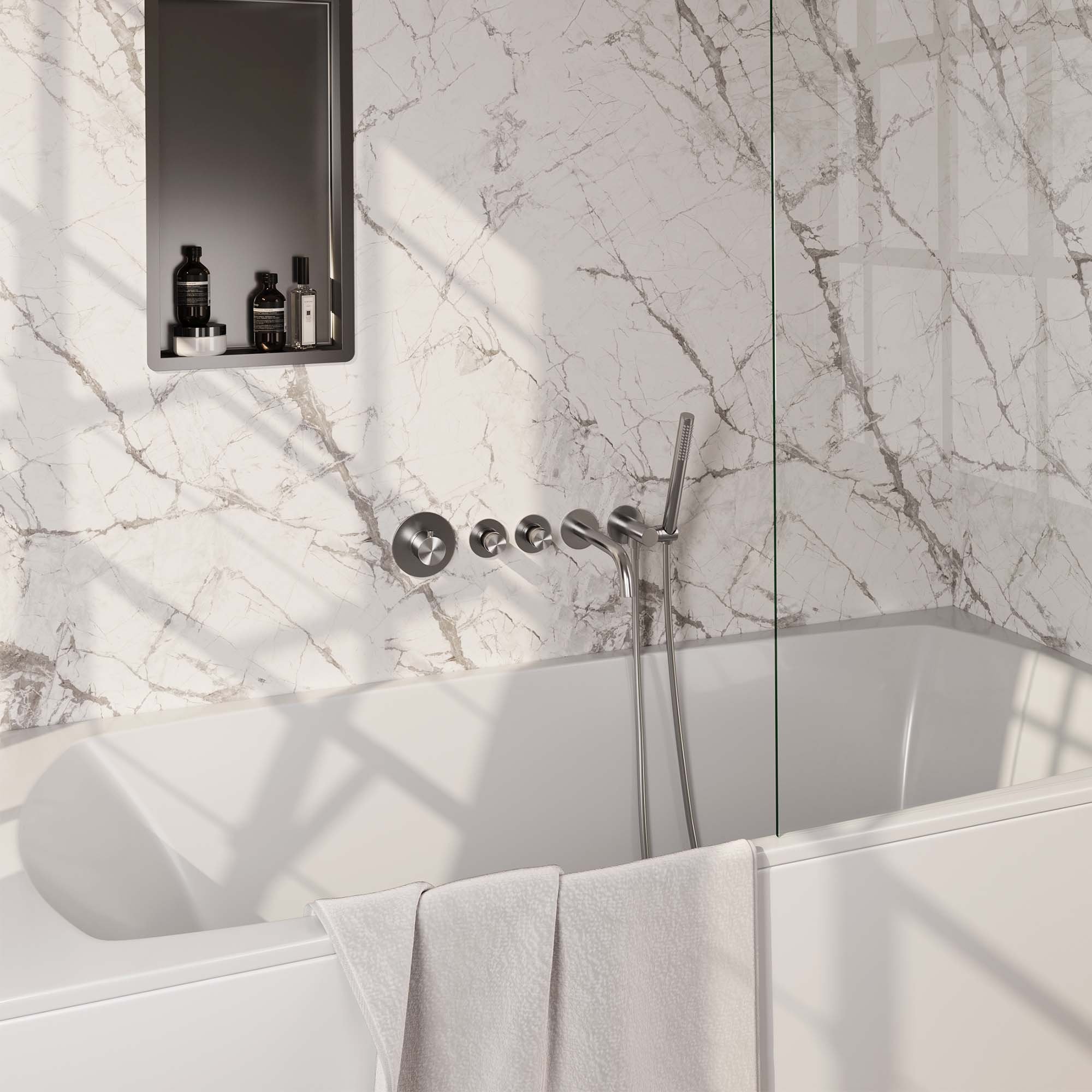 Brauer Brushed Edition Inbouw Badkraan - Met Uitloop - Staafmodel Handdouche - 5-NG-022 - Afbeelding 2