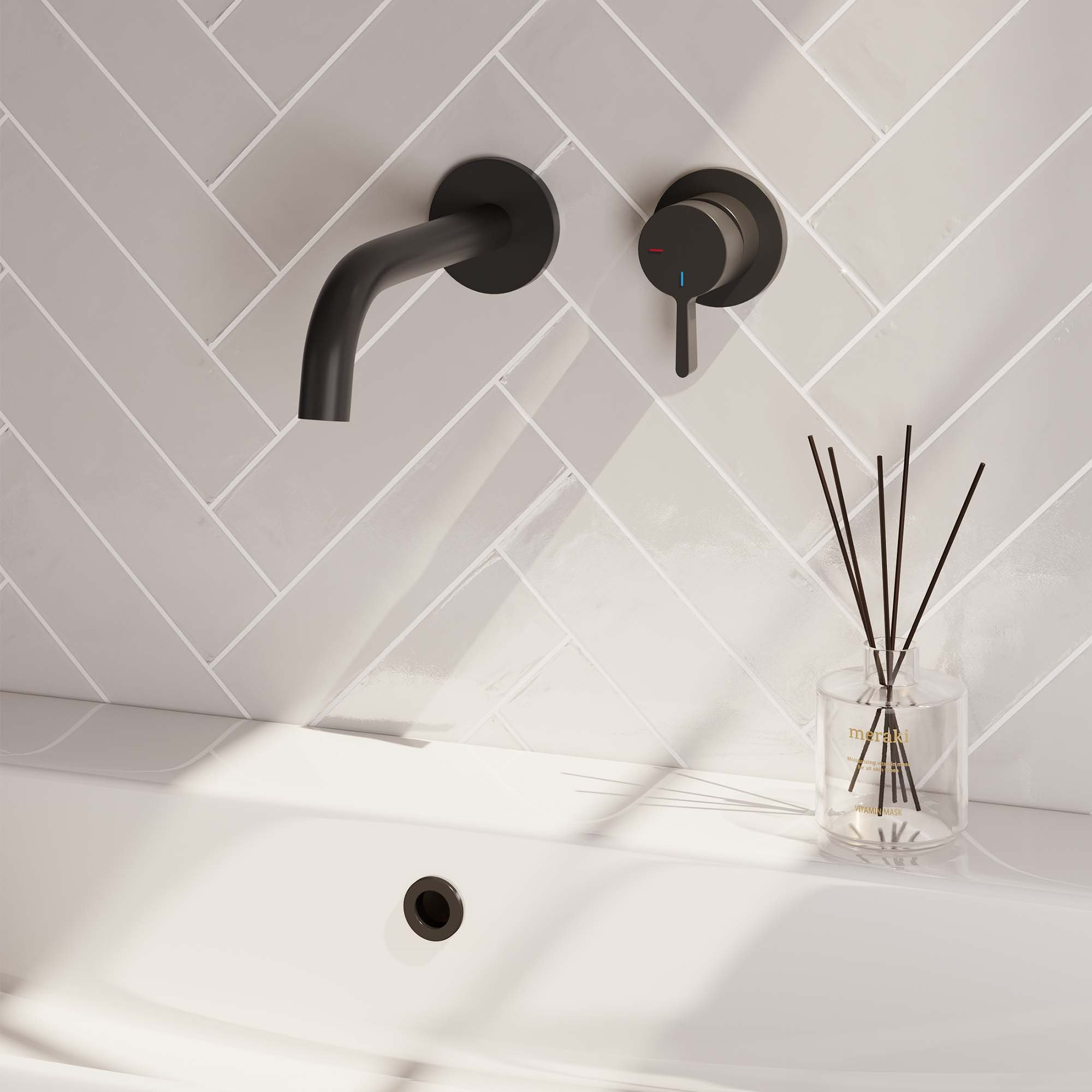 Brauer Black Edition Inbouw Wastafelkraan - Bedieningshendel Rechts - Met Coldstart - 5-S-004-B1-65 - Afbeelding 2