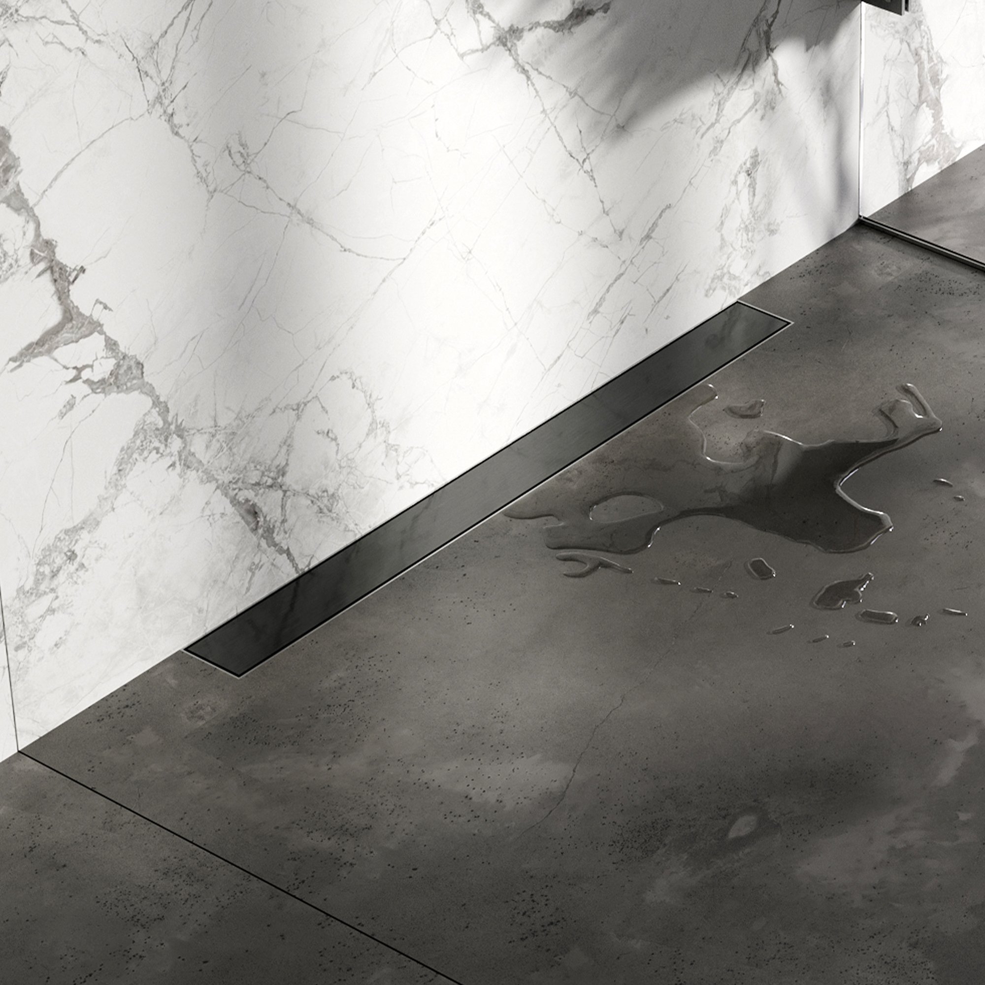Brauer muur douchegoot met multifunctioneel rooster en muurflens - 70cm - geborsteld gunmetal PVD - DR-MRFW70GM - Afbeelding 2