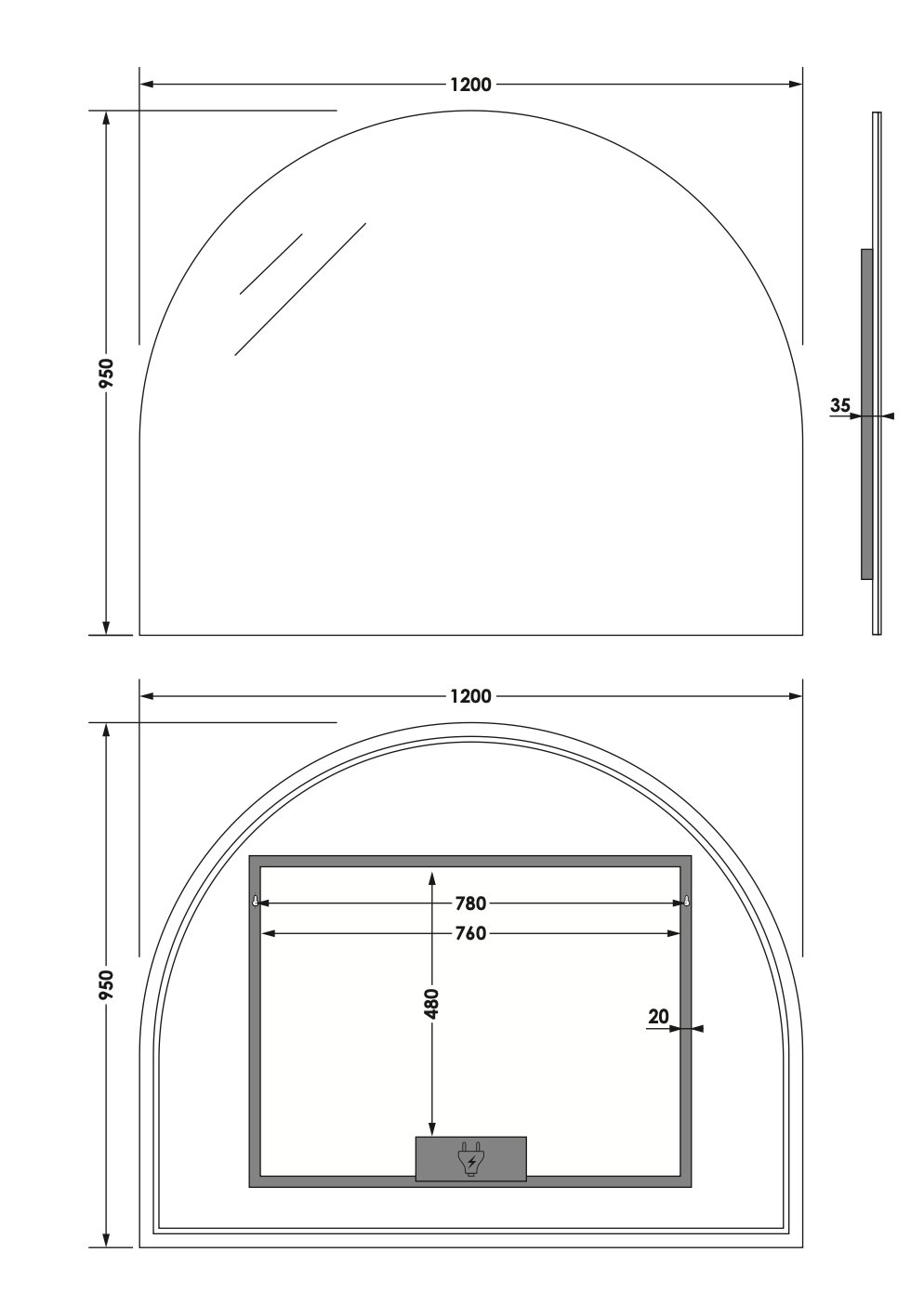 Brauer Ruby Deluxe Ronde Spiegel - 120 cm x 95 cm - LED - SP-RUD120RB - Afbeelding 3
