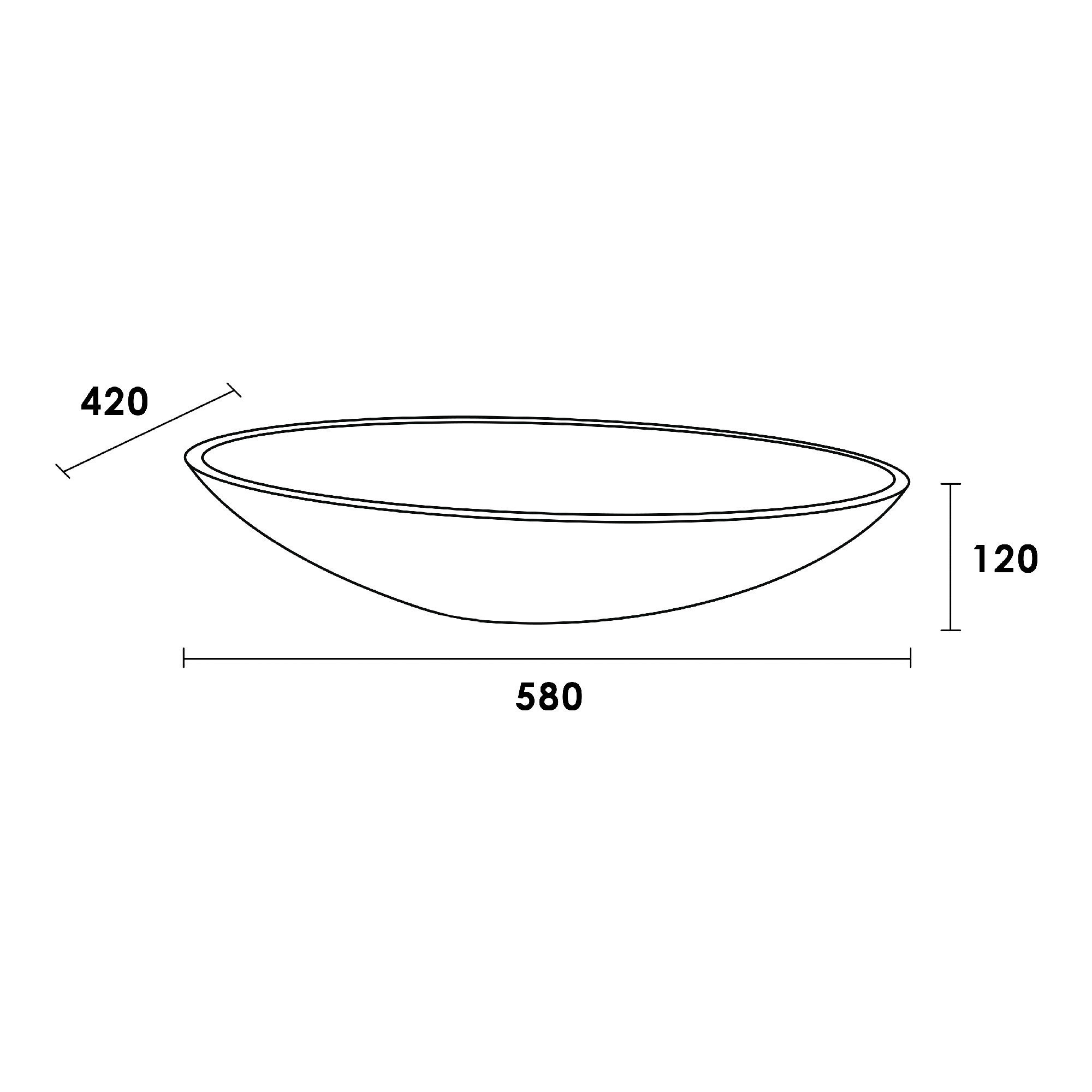 Brauer Vortex Waskom - 42 cm - Wit - WK-VX58OVMW - Afbeelding 3