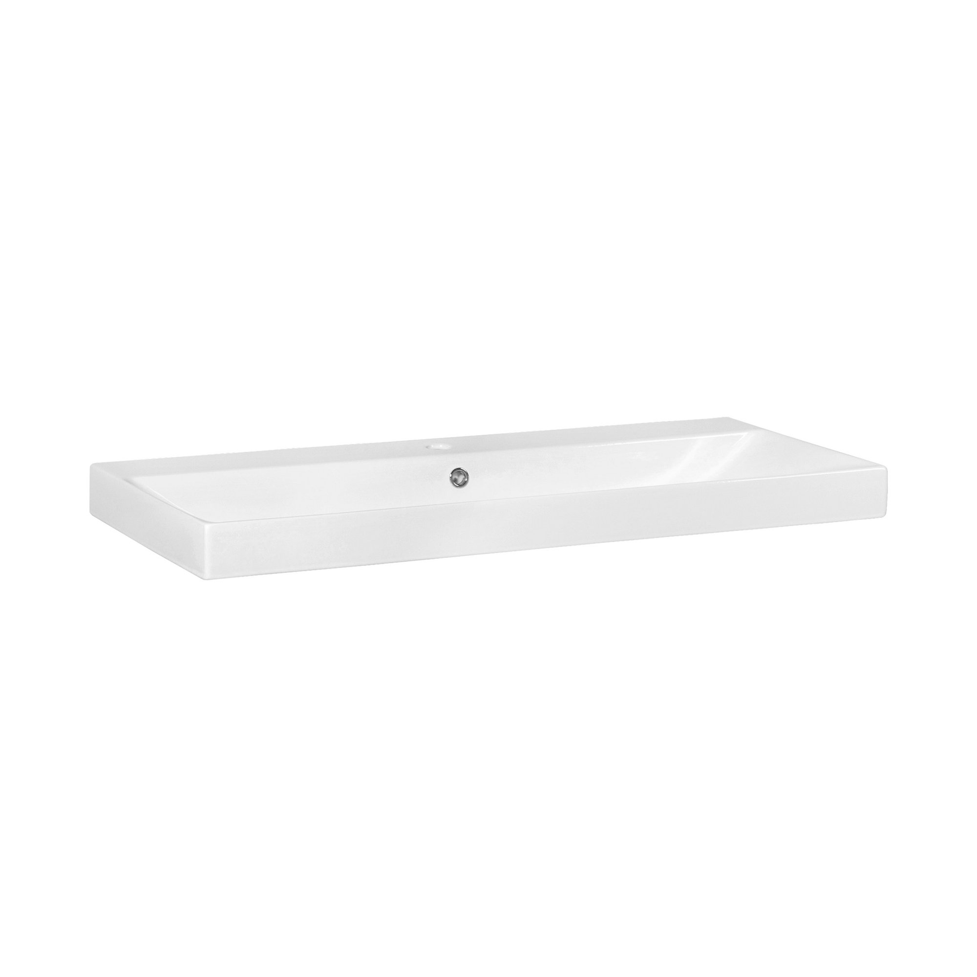 Brauer Aurora Wastafel - 101 cm x 46 cm - 1 Wasbak - 1 Kraangat - Wit - WT-AU1001HW - Afbeelding 2