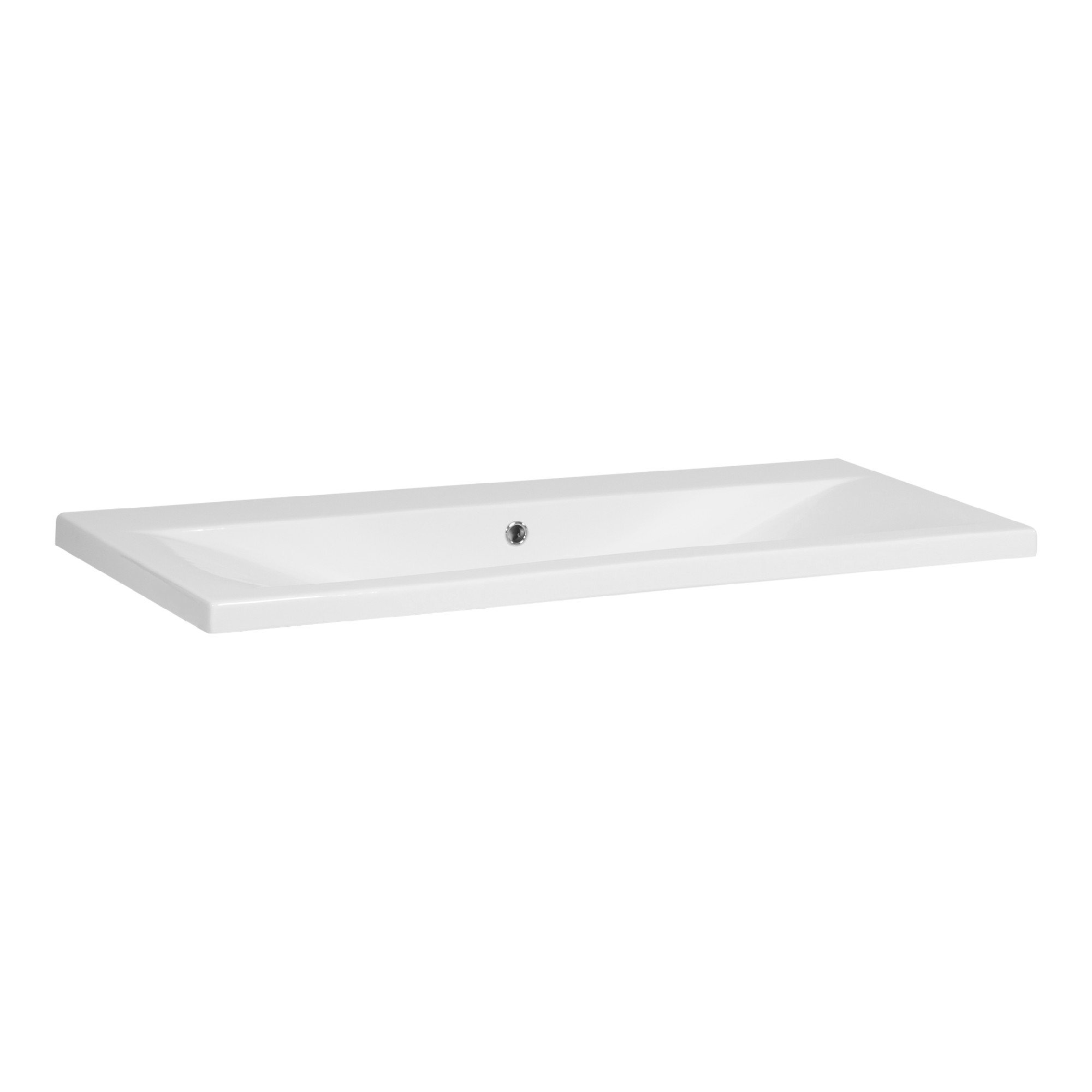 Brauer Halo Wastafel - 101 cm x 46,5 cm - 1 Wasbak - Geen Kraangaten - Wit - WT-HA1000HW - Afbeelding 2