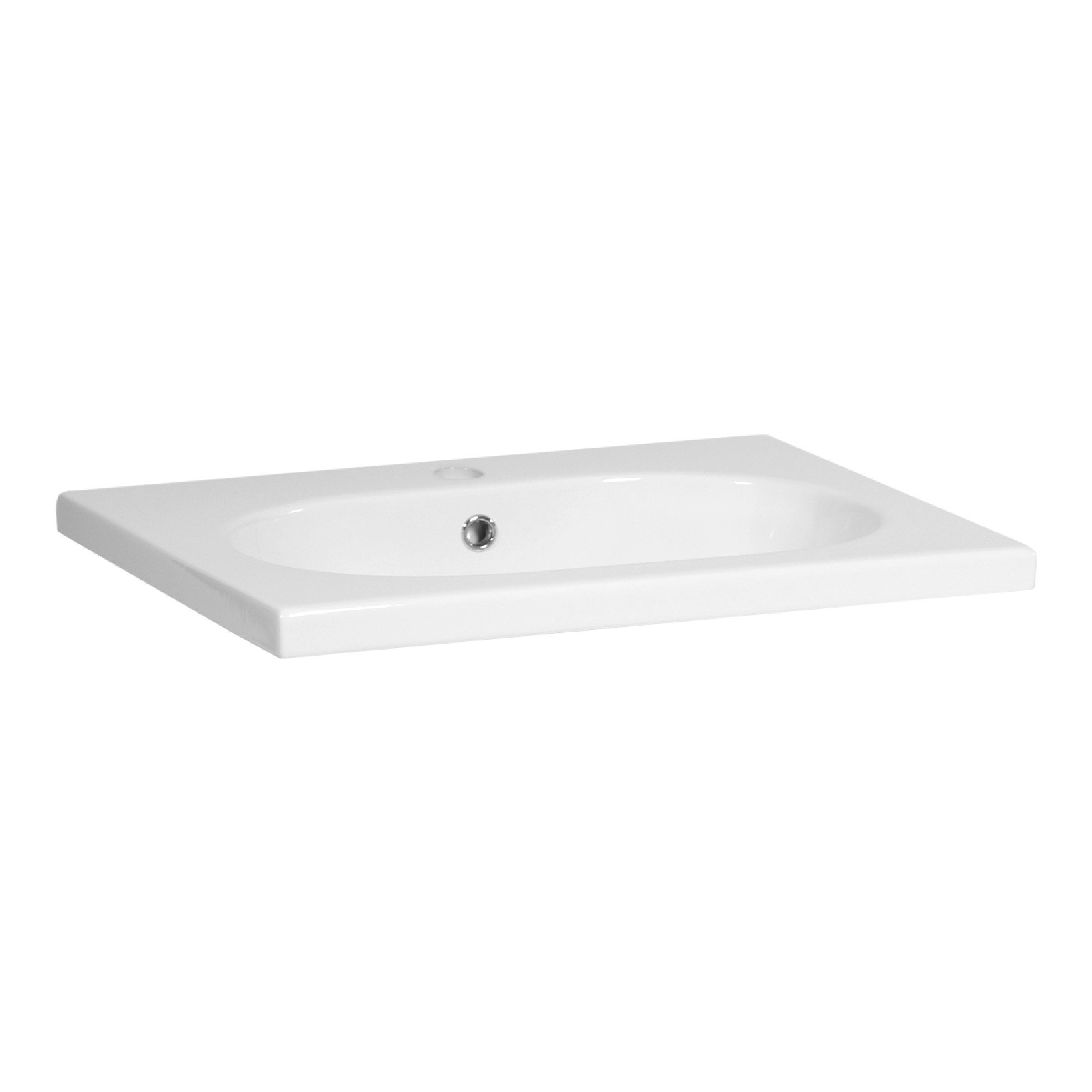 Brauer Moon Wastafel - 61 cm x 46,5 cm - 1 Wasbak - 1 Kraangat - Wit - WT-MO601HW - Afbeelding 2
