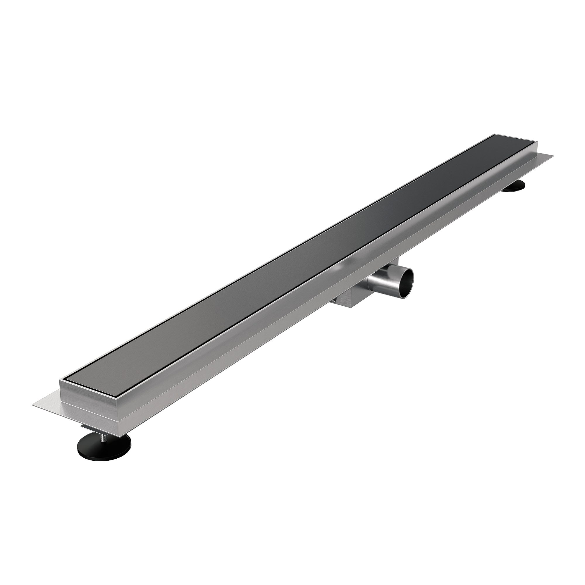 Brauer douchegoot met multifunctioneel rooster en vloerflens - 100cm - geborsteld gunmetal PVD - DR-MRF100GM