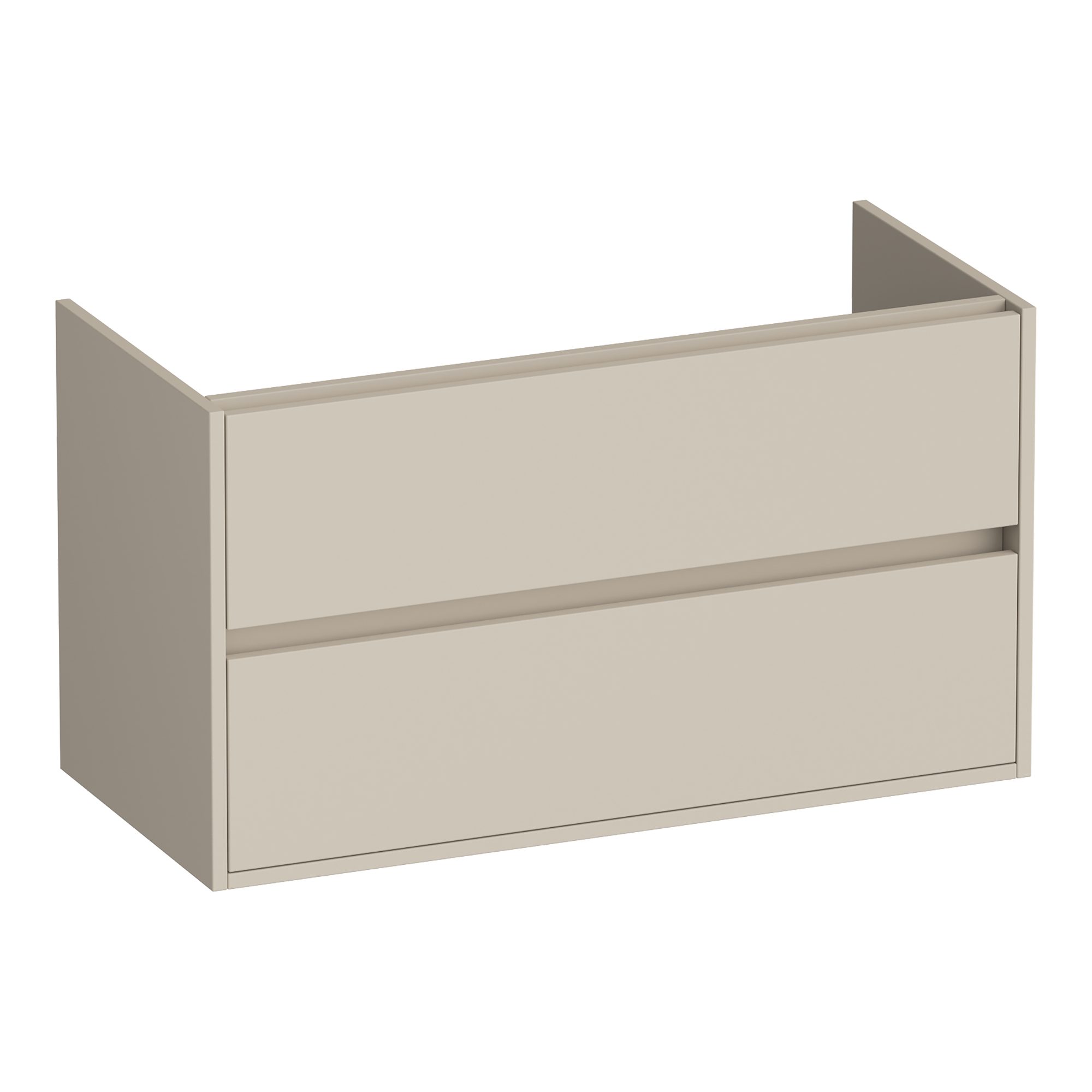 Brauer Adore onderkast 2 lades - 1 uitsparing - 99x45,5cm - MDF - mat beige - OK-AR100MB