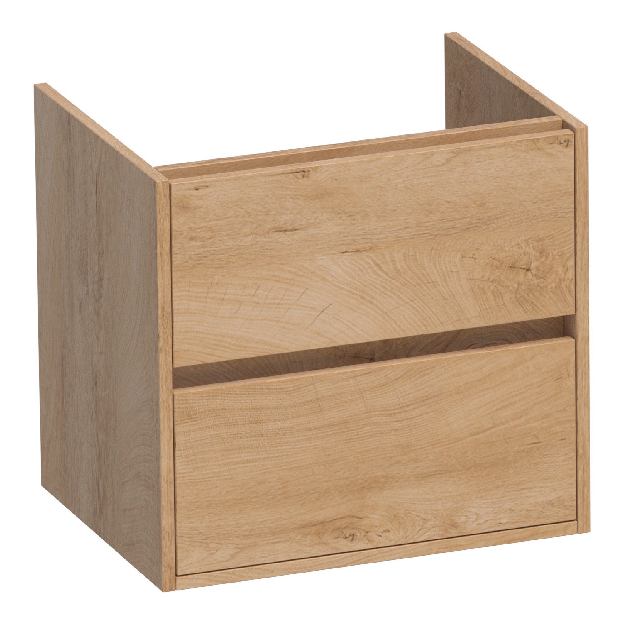 Brauer Adore onderkast 2 lades - 1 uitsparing - 59x45,5cm - MFC - forest tan - OK-AR60FT