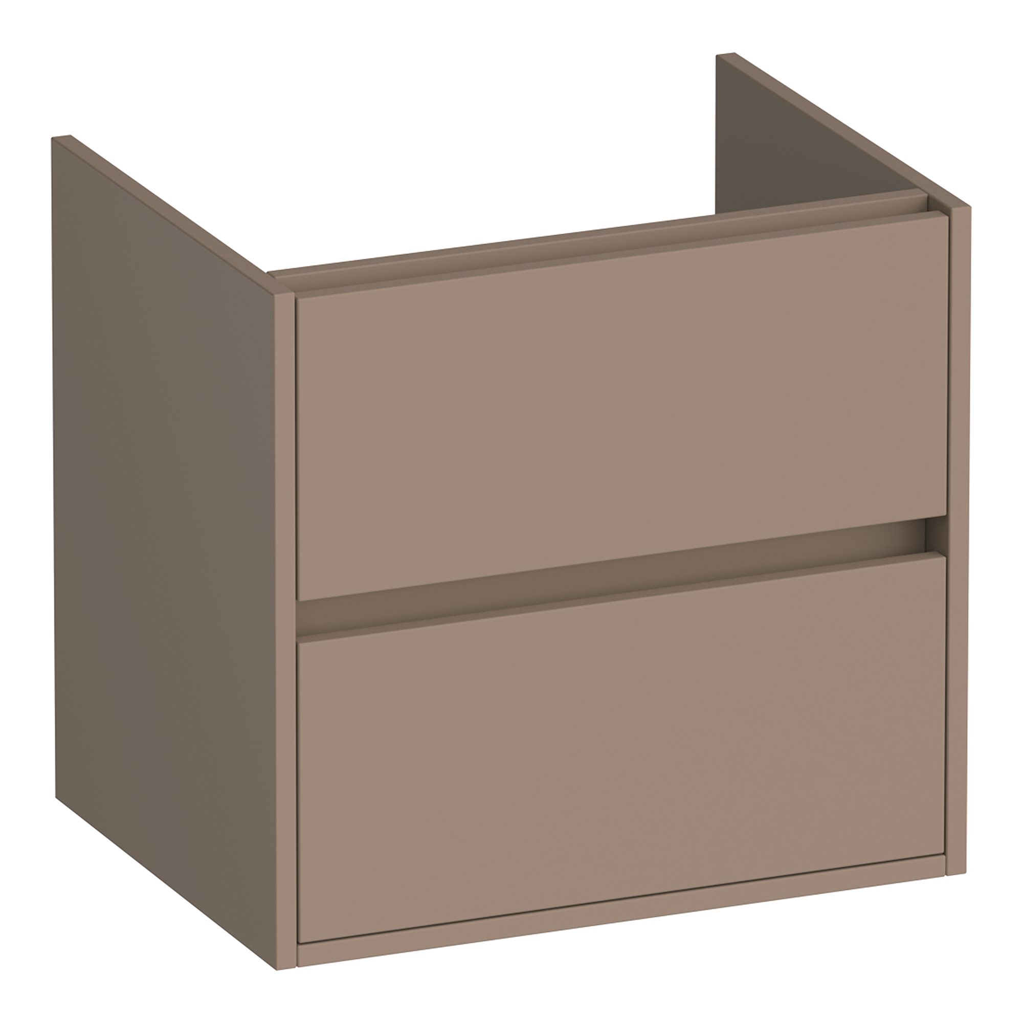 Brauer Adore onderkast 2 lades - 1 uitsparing - 59x45,5cm - MDF - mat mokka - OK-AR60MM