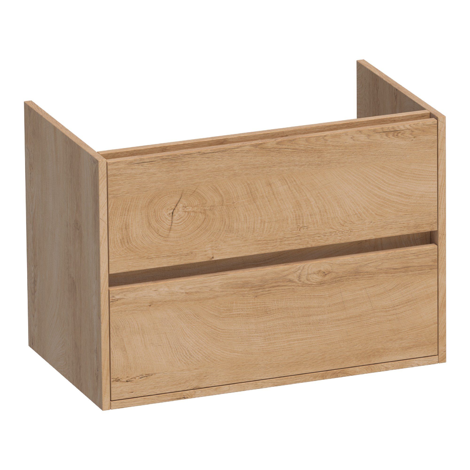 Brauer Adore onderkast 2 lades - 1 uitsparing - 80x45,5cm - MFC - forest tan - OK-AR80FT