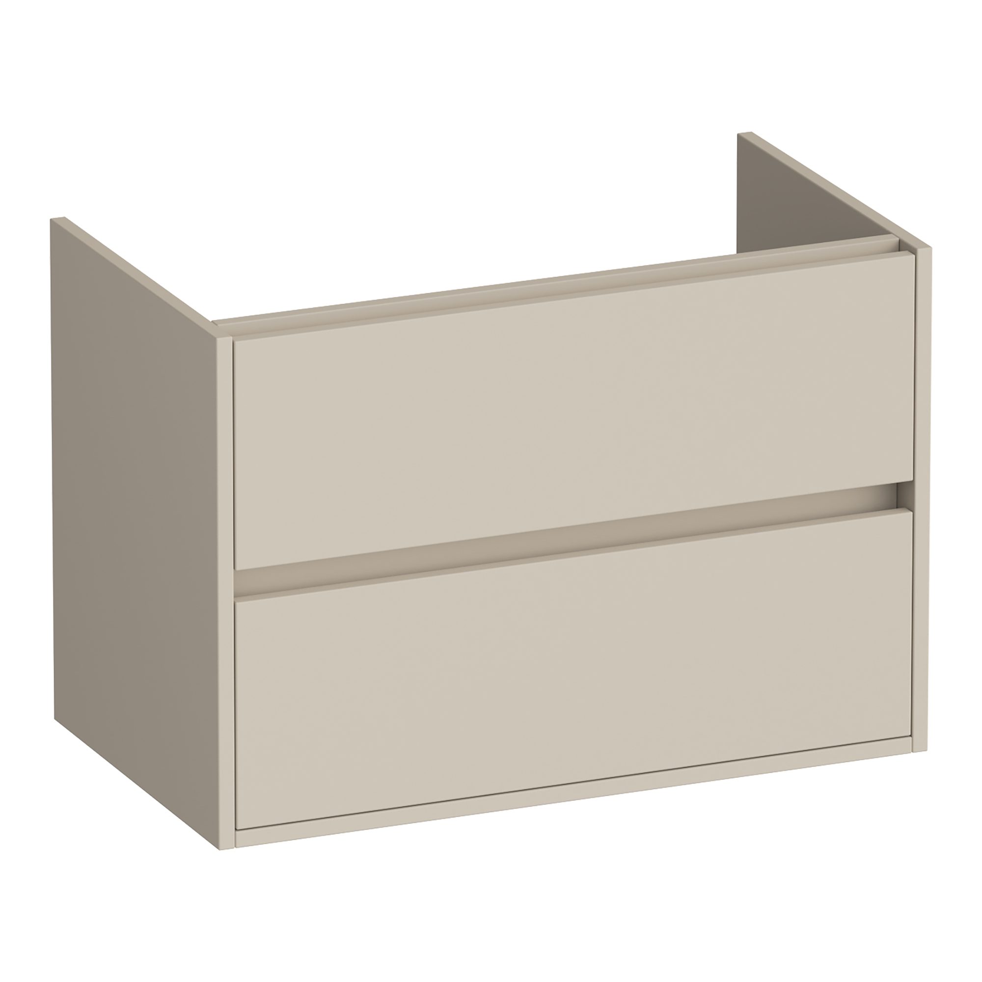 Brauer Adore onderkast 2 lades - 1 uitsparing - 80x45,5cm - MDF - mat beige - OK-AR80MB