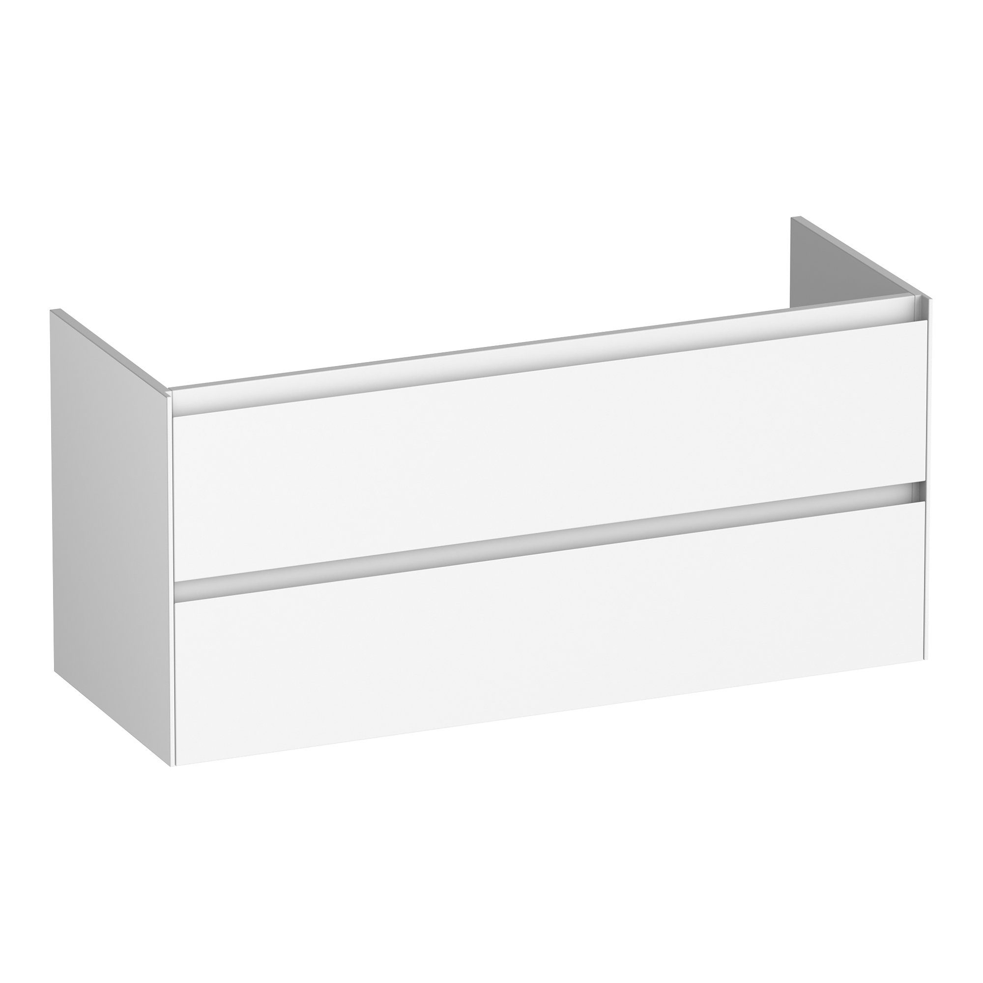 Brauer Inspire onderkast 119x45,5cm - MDF - 2 lades - 2 uitsparingen - mat wit - OK-IN120-2MW