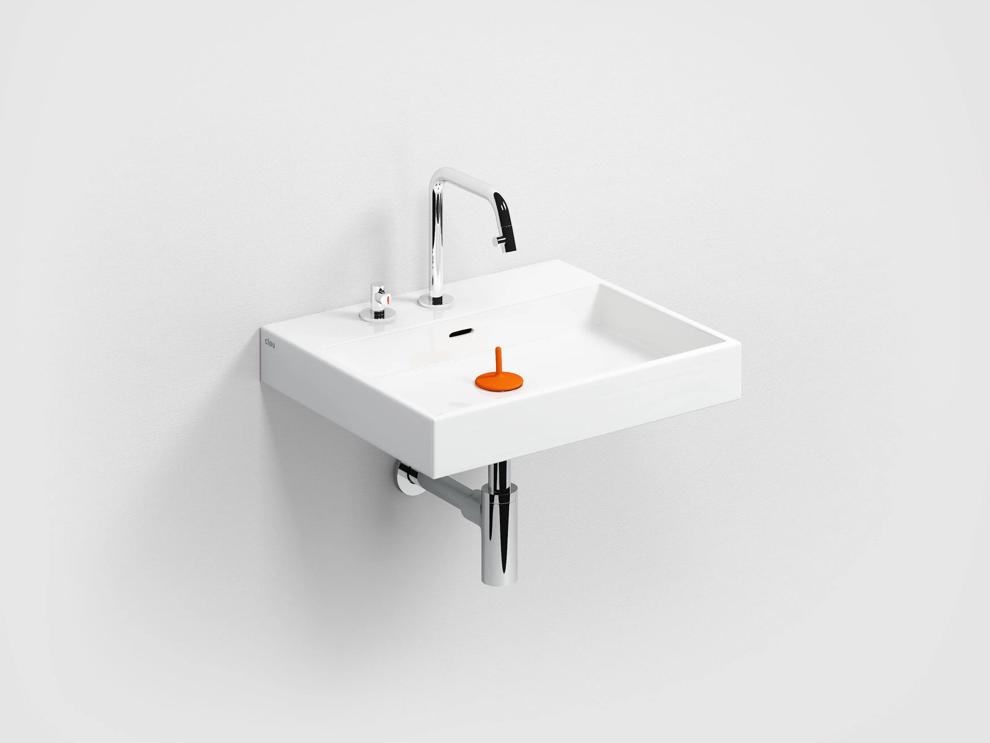 Clou Wash Me wastafel 50x42cm keramiek - 3 voorbewerkte kraangaten - glans wit - CL/02.01030 - Afbeelding 2
