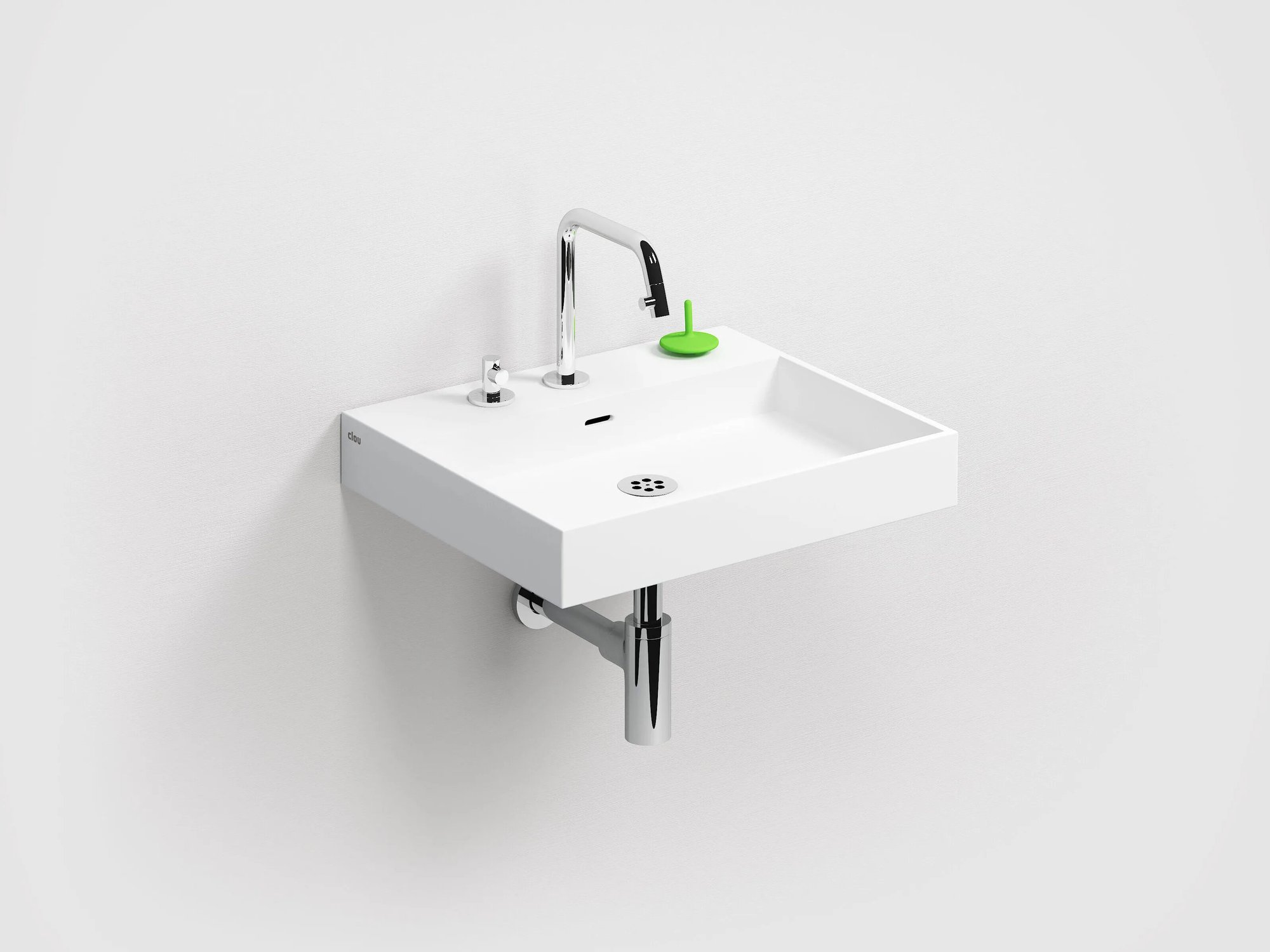 Clou Wash Me wastafel 50x42cm aluite - 3 voorbewerkte kraangaten - mat wit - CL/02.13030 - Afbeelding 2