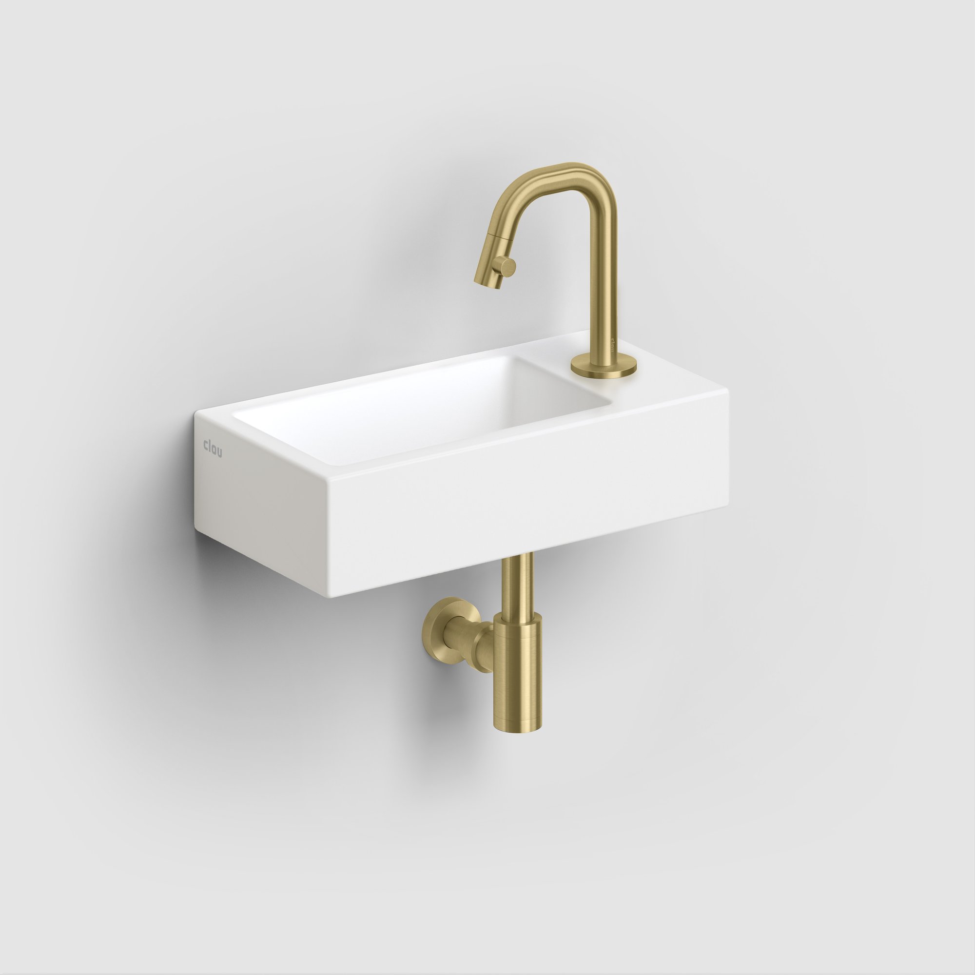 Clou Flush 3 fontein 36x18cm keramiek - met kraangat - rechts - mat wit - CL/03.02030 - Afbeelding 8