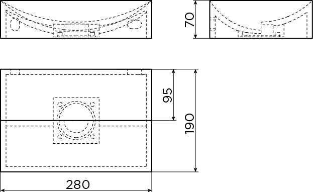 Clou Vale fontein 28x19cm keramiek - zonder kraangat - mat wit - CL/03.02160 - Afbeelding 6