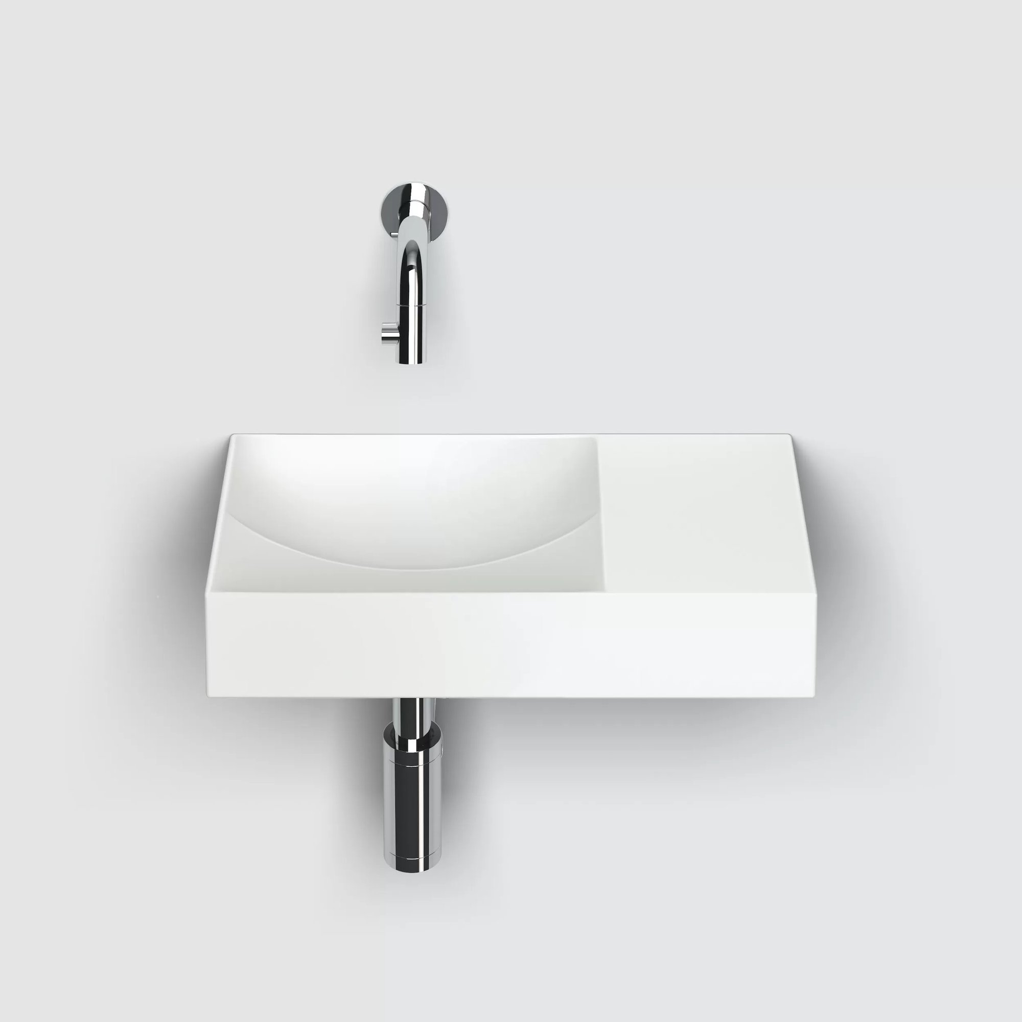 Clou Vale fontein 38x19cm keramiek - zonder kraangat rechts - mat wit - CL/03.02161.R - Afbeelding 3