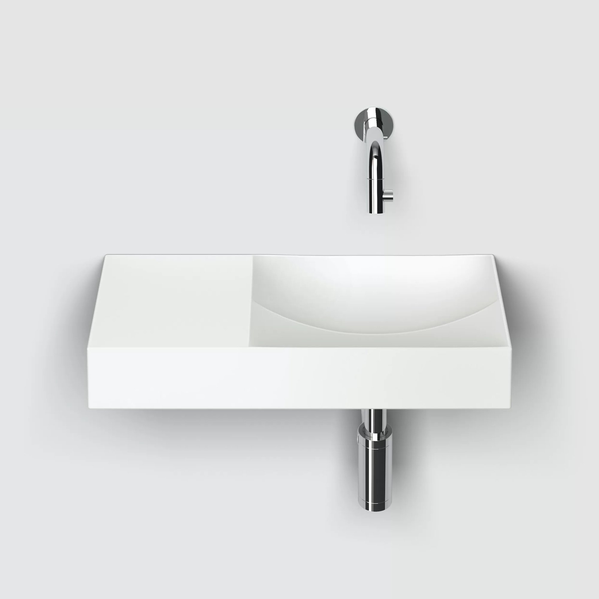 Clou Vale fontein 45x19cm keramiek - zonder kraangat links - mat wit - CL/03.02162.L - Afbeelding 4