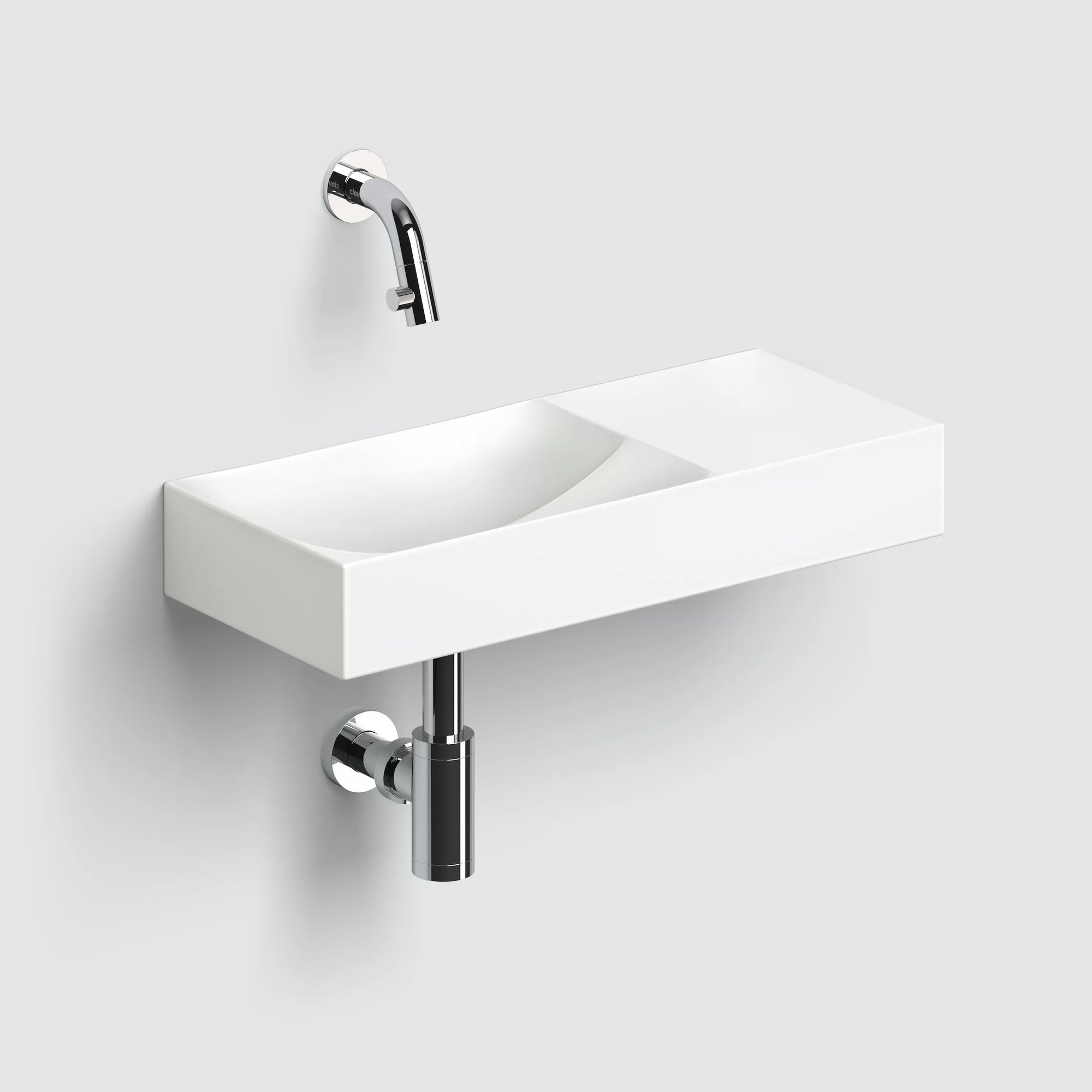 Clou Vale fontein 45x19cm keramiek - zonder kraangat rechts - mat wit - CL/03.02162.R - Afbeelding 4