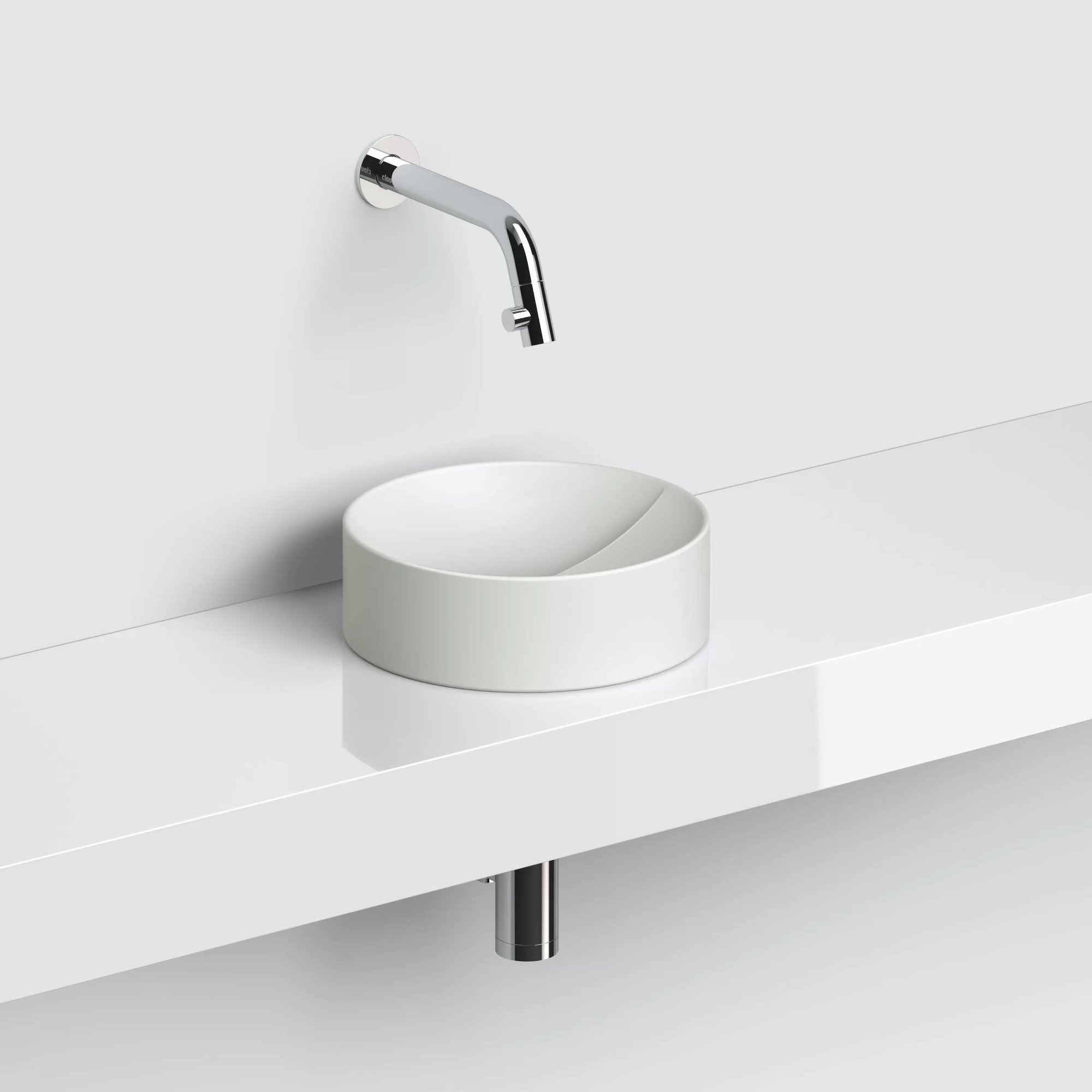 Clou Vale opzetfontein 22cm rond keramiek - mat wit - CL/03.02164 - Afbeelding 3