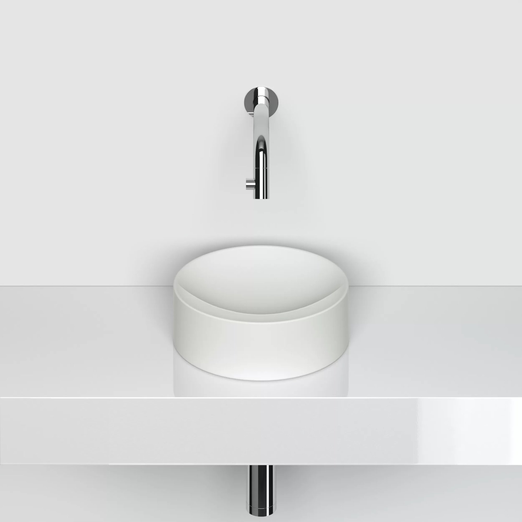 Clou Vale opzetfontein 22cm rond keramiek - mat wit - CL/03.02164 - Afbeelding 4