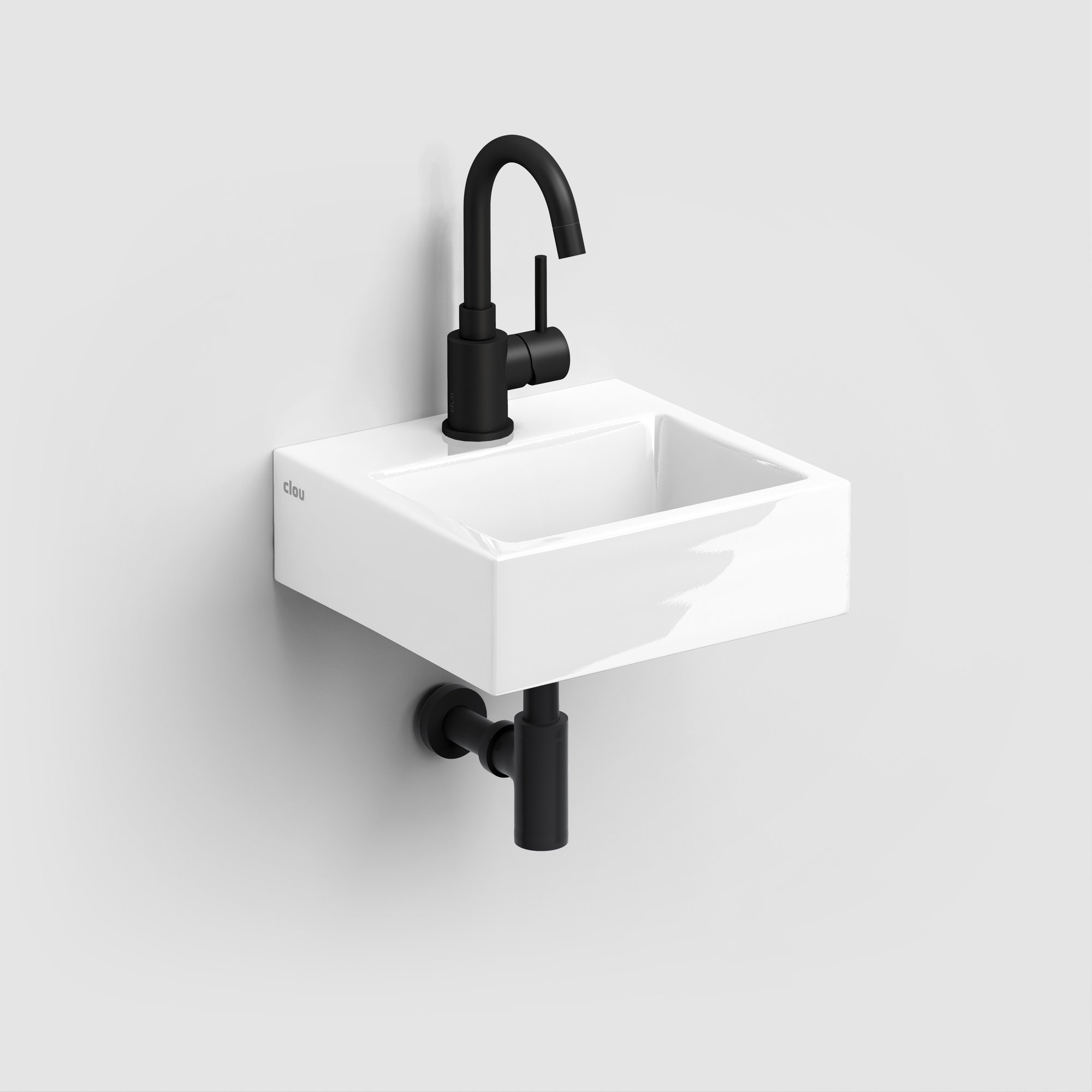 Clou Flush 1 fontein 28x27cm keramiek - met kraangat - glans wit - CL/03.03010 - Afbeelding 3