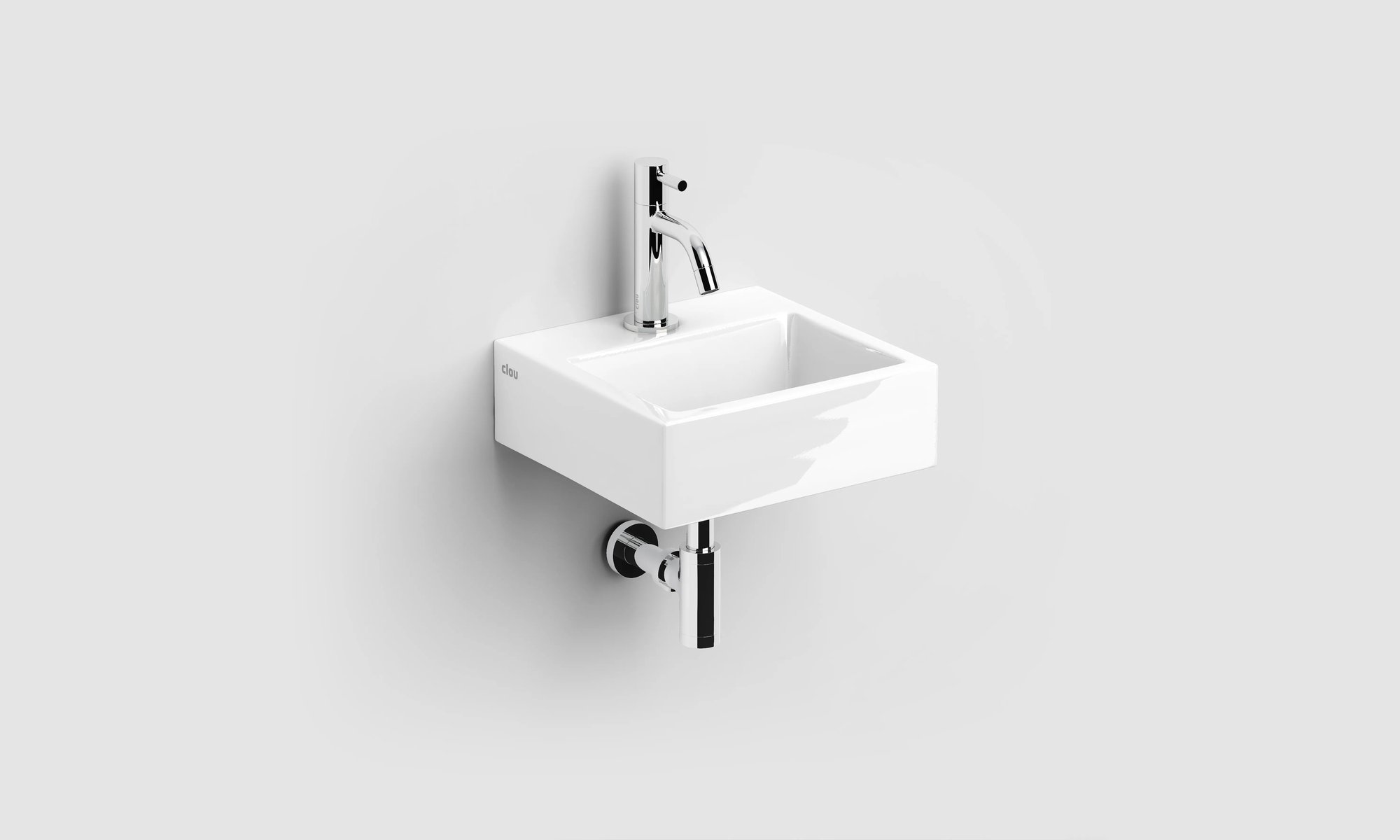 Clou Flush 1 fontein 28x27cm keramiek - met kraangat - glans wit - CL/03.03010 - Afbeelding 4