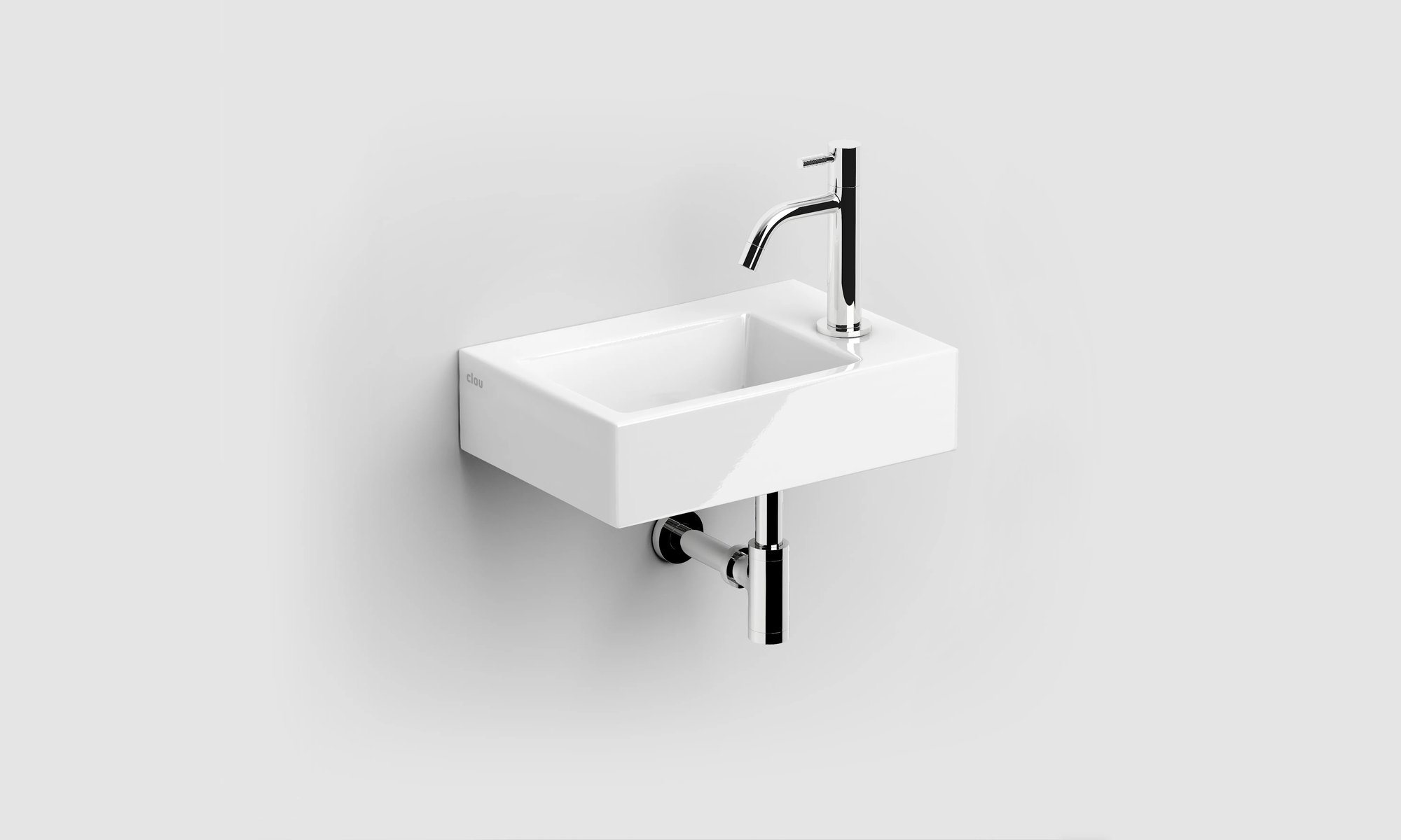 Clou Flush 2 fontein 36x24,5cm keramiek - met kraangat - glans wit - CL/03.03020-1 - Afbeelding 3