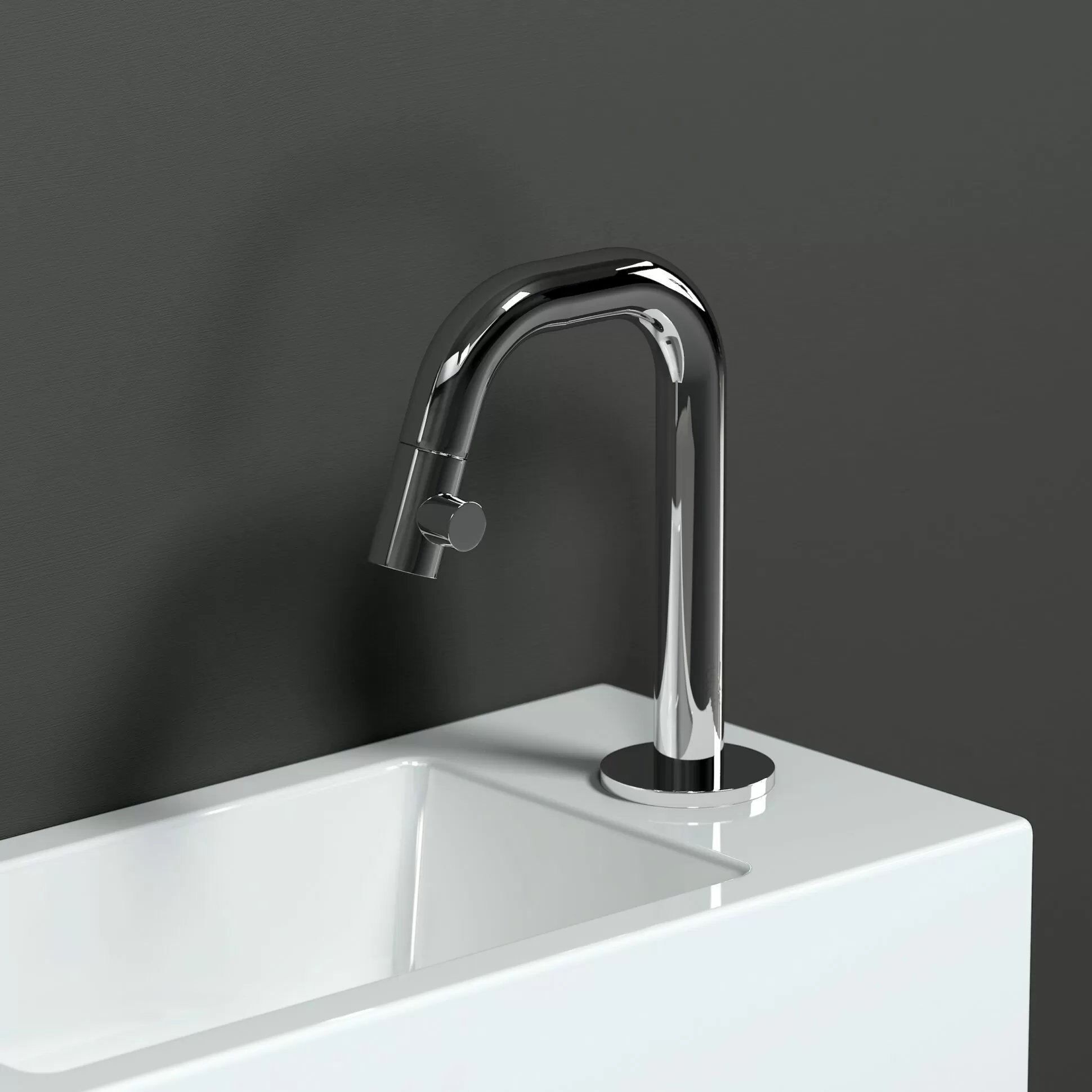 Clou Flush 3 fontein 36x18cm keramiek - met kraangat - rechts - glans wit - CL/03.03030 - Afbeelding 5