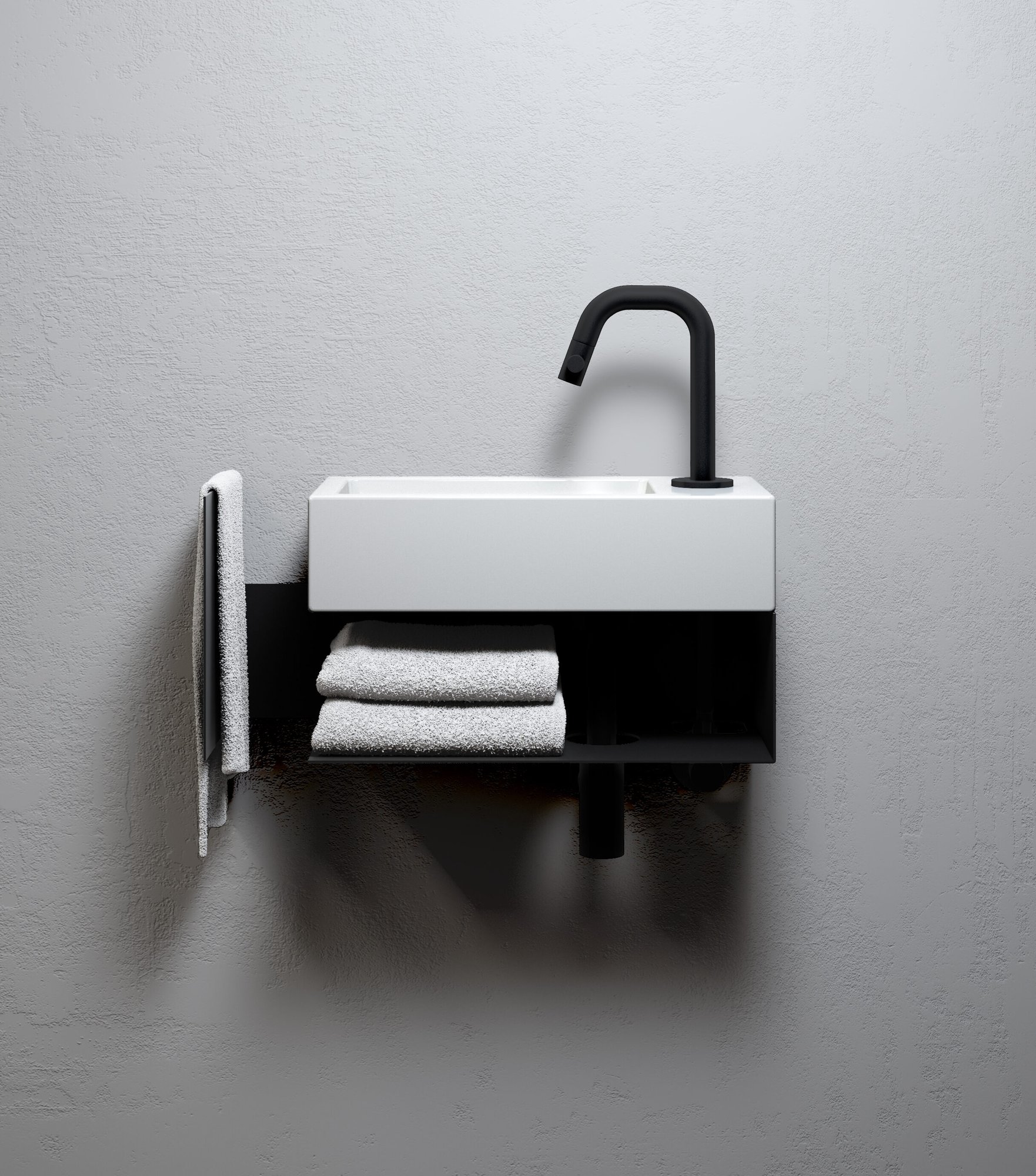 Clou Flush 3 fontein 36x18cm keramiek - met kraangat - rechts - glans wit - CL/03.03030 - Afbeelding 7