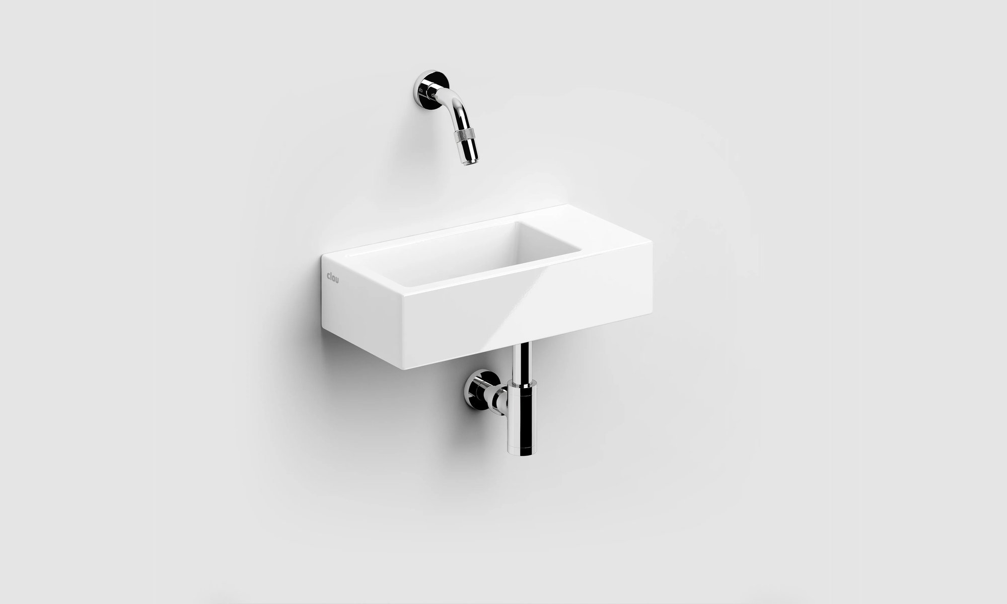 Clou Flush 3 fontein 36x18cm keramiek - zonder kraangat - rechts - glans wit - CL/03.03031 - Afbeelding 4