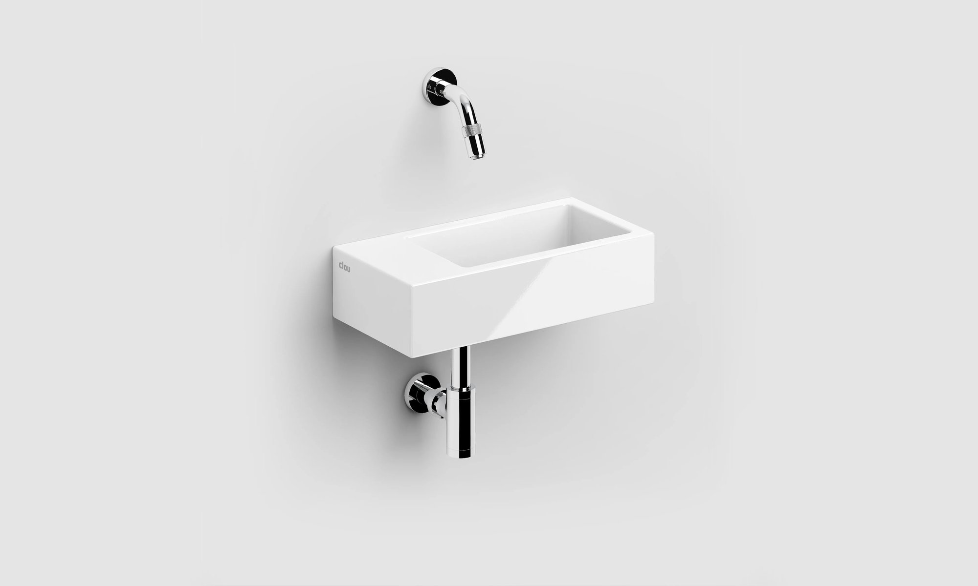 Clou Flush 3 fontein 36x18cm keramiek - zonder kraangat - links - glans wit - CL/03.03033-1 - Afbeelding 3