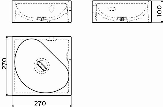 Clou Flush 5 hoekfontein 27x27cm keramiek - zonder kraangat - wit - CL/03.03051 - Afbeelding 5