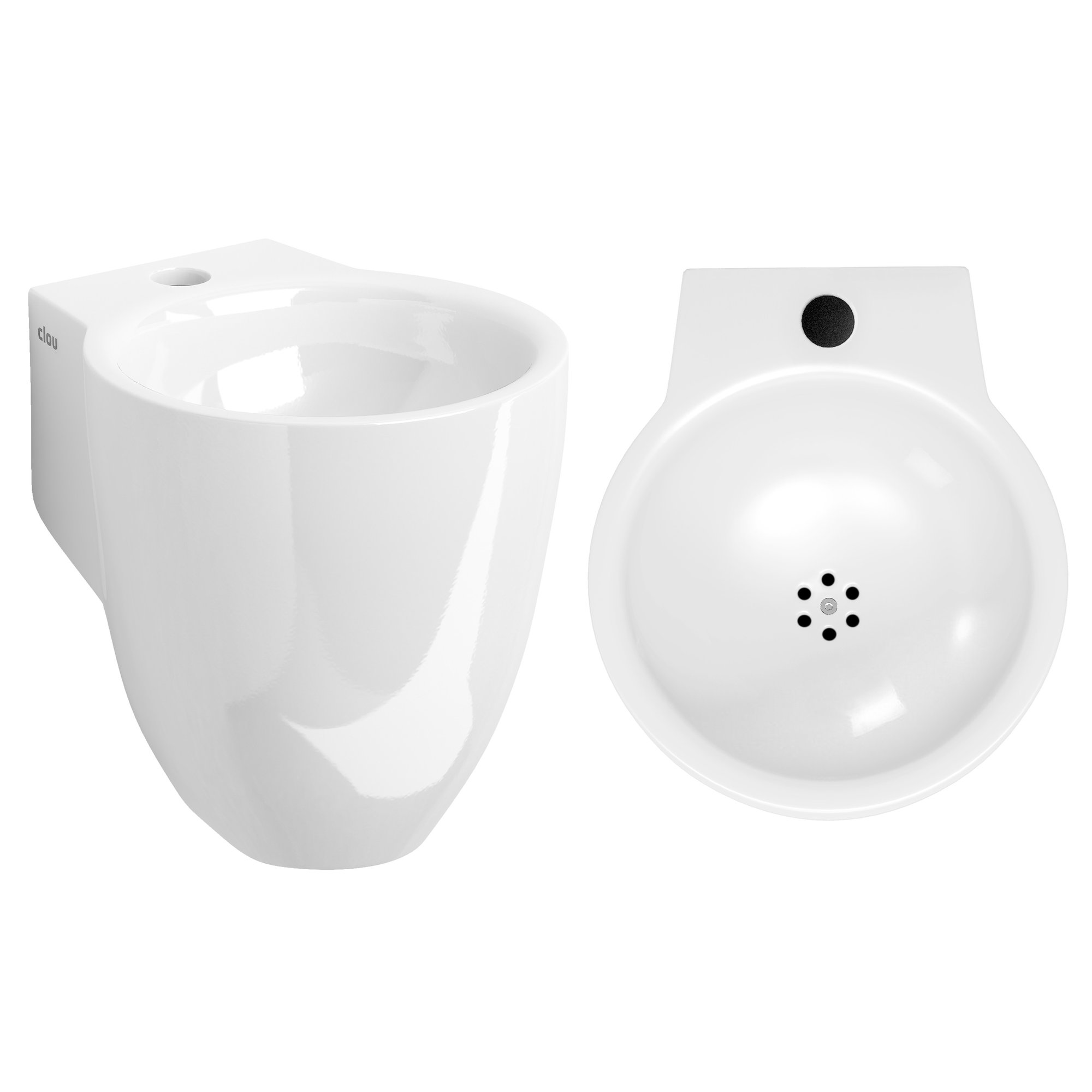 Clou Flush 6 fontein 27x31,5cm keramiek - met kraangat - glans wit - CL/03.03060 - Afbeelding 2