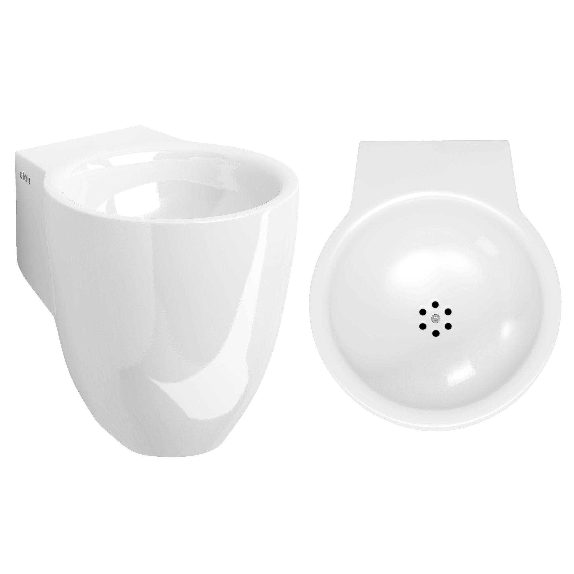 Clou Flush 6 fontein 27x31,5cm keramiek - zonder kraangat - glans wit - CL/03.03061 - Afbeelding 2
