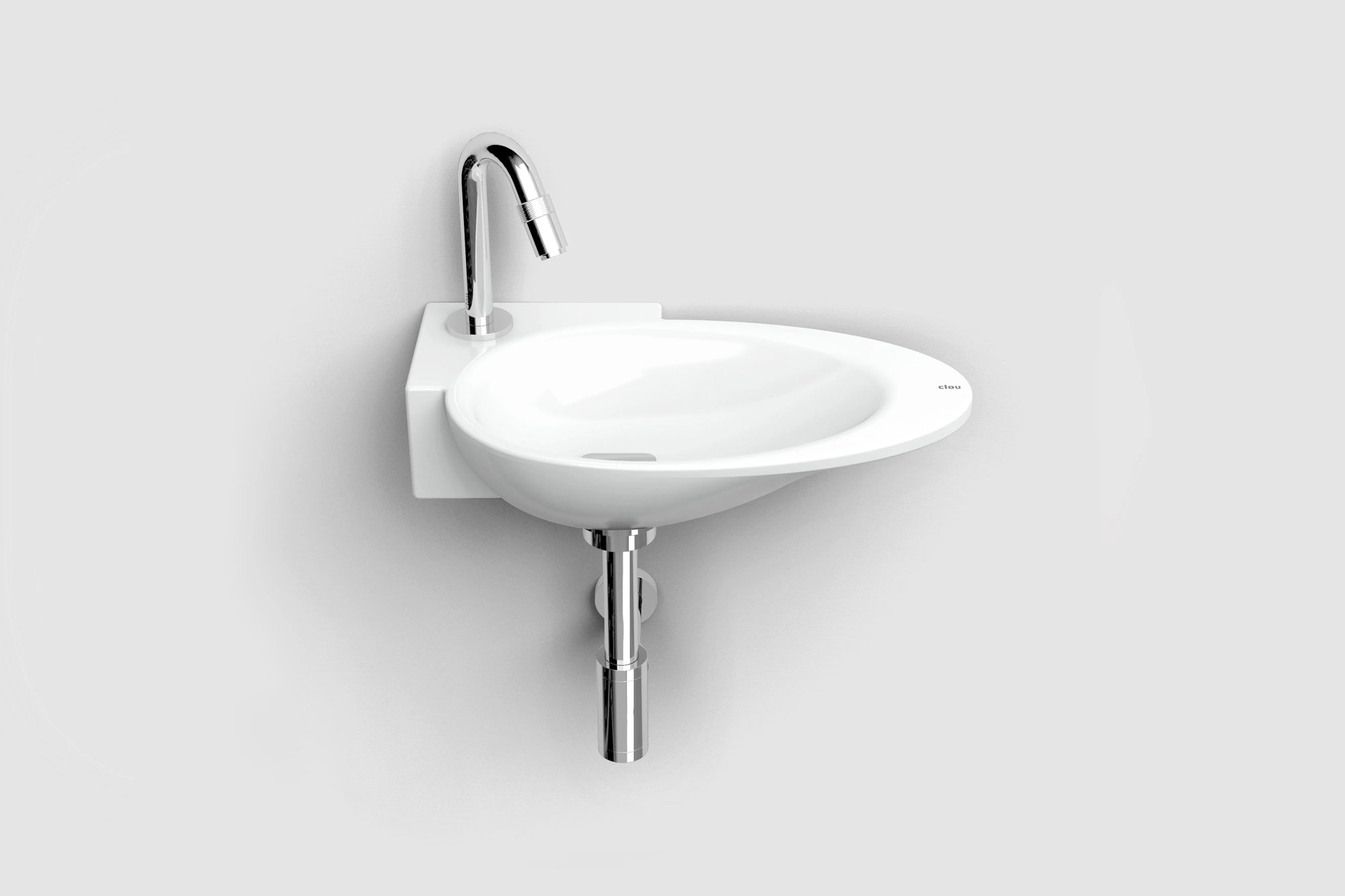 Clou First fontein 39x25cm keramiek - kraangat links - glans wit - CL/03.03101 - Afbeelding 3