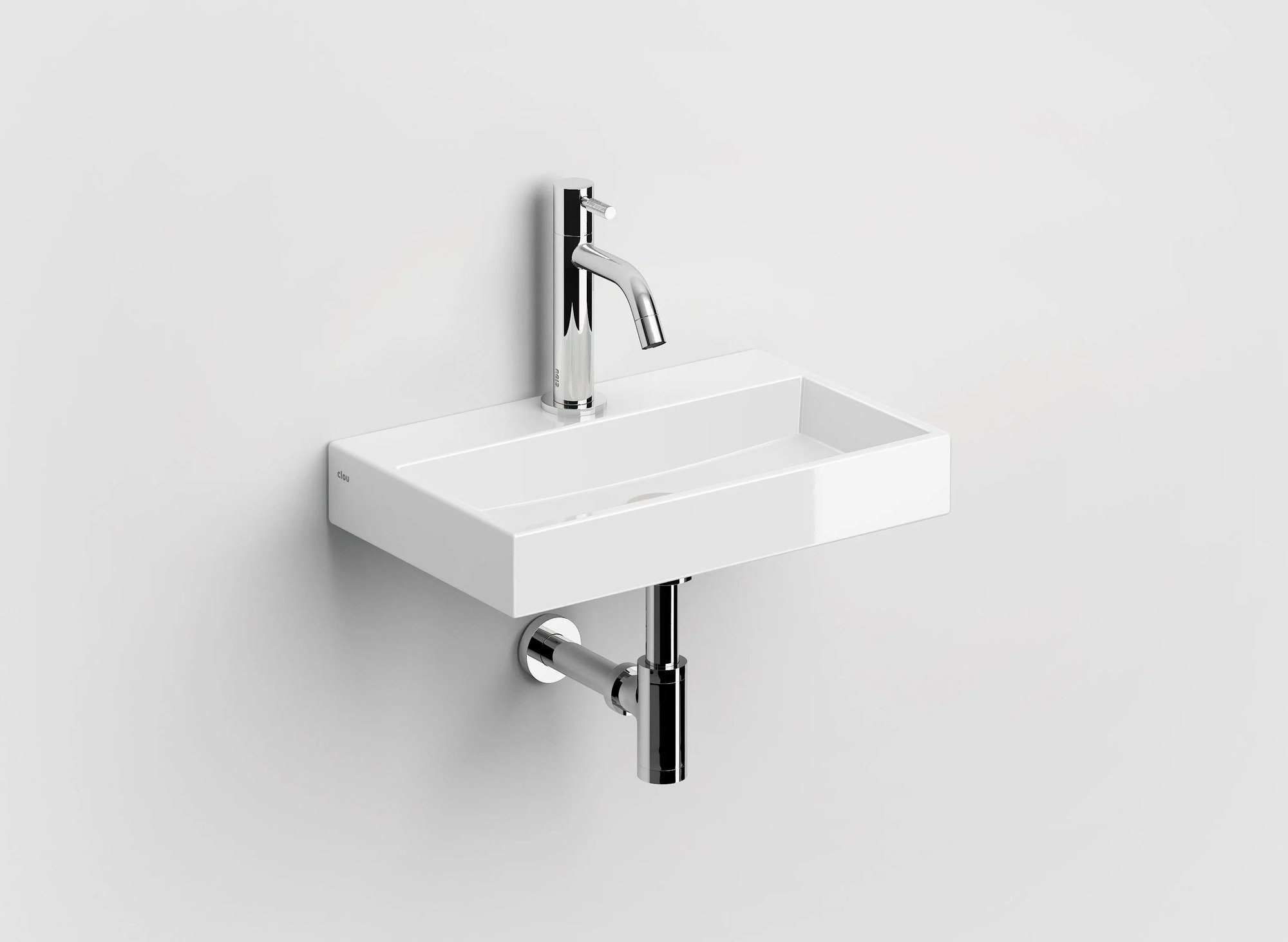 Clou Mini Wash Me fontein 38x24cm keramiek - met kraangat - glans wit - CL/03.03130 - Afbeelding 2