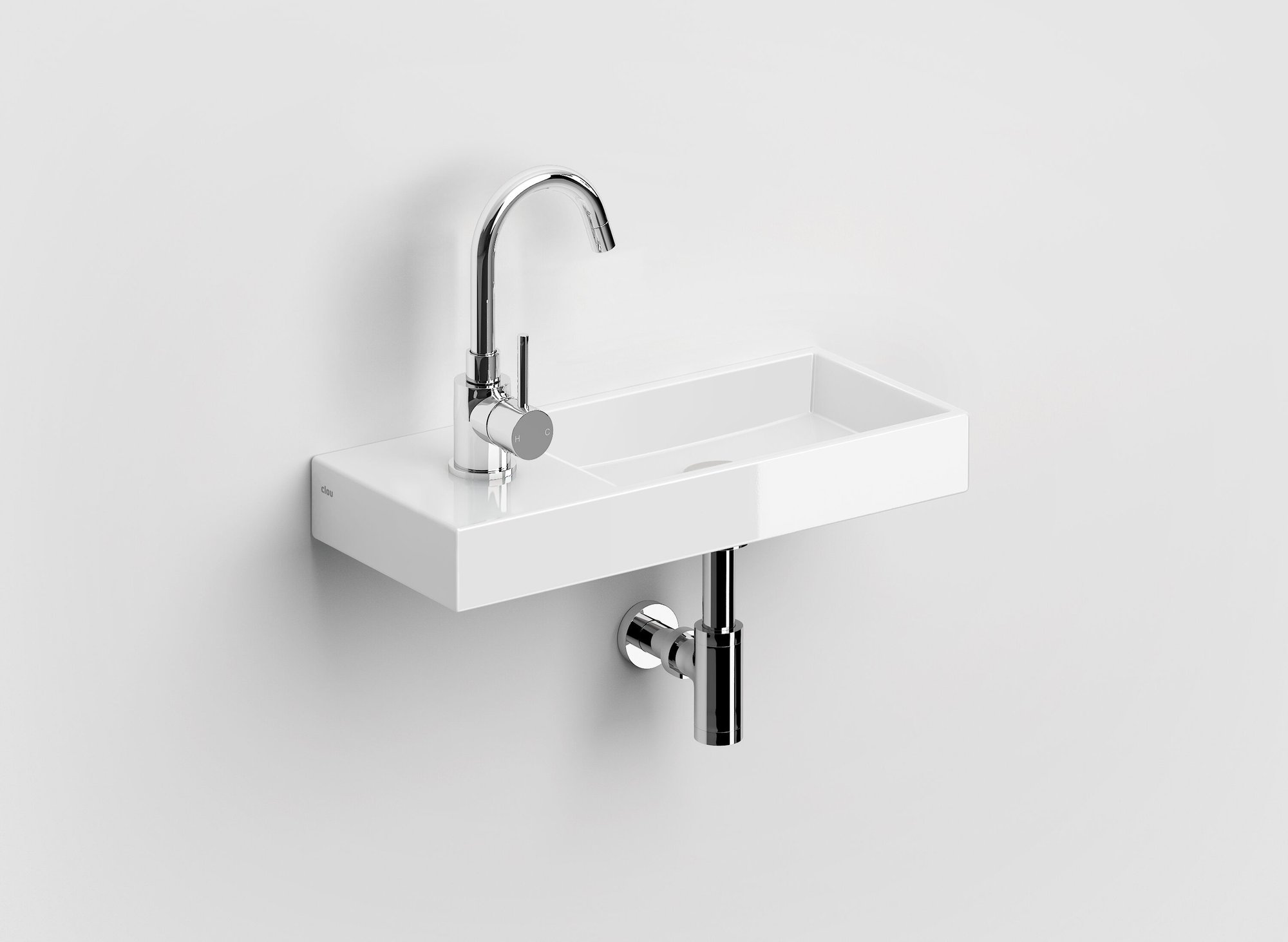 Clou Mini Wash Me fontein 45x19cm keramiek - met kraangat links - glans wit - CL/03.03134 - Afbeelding 3