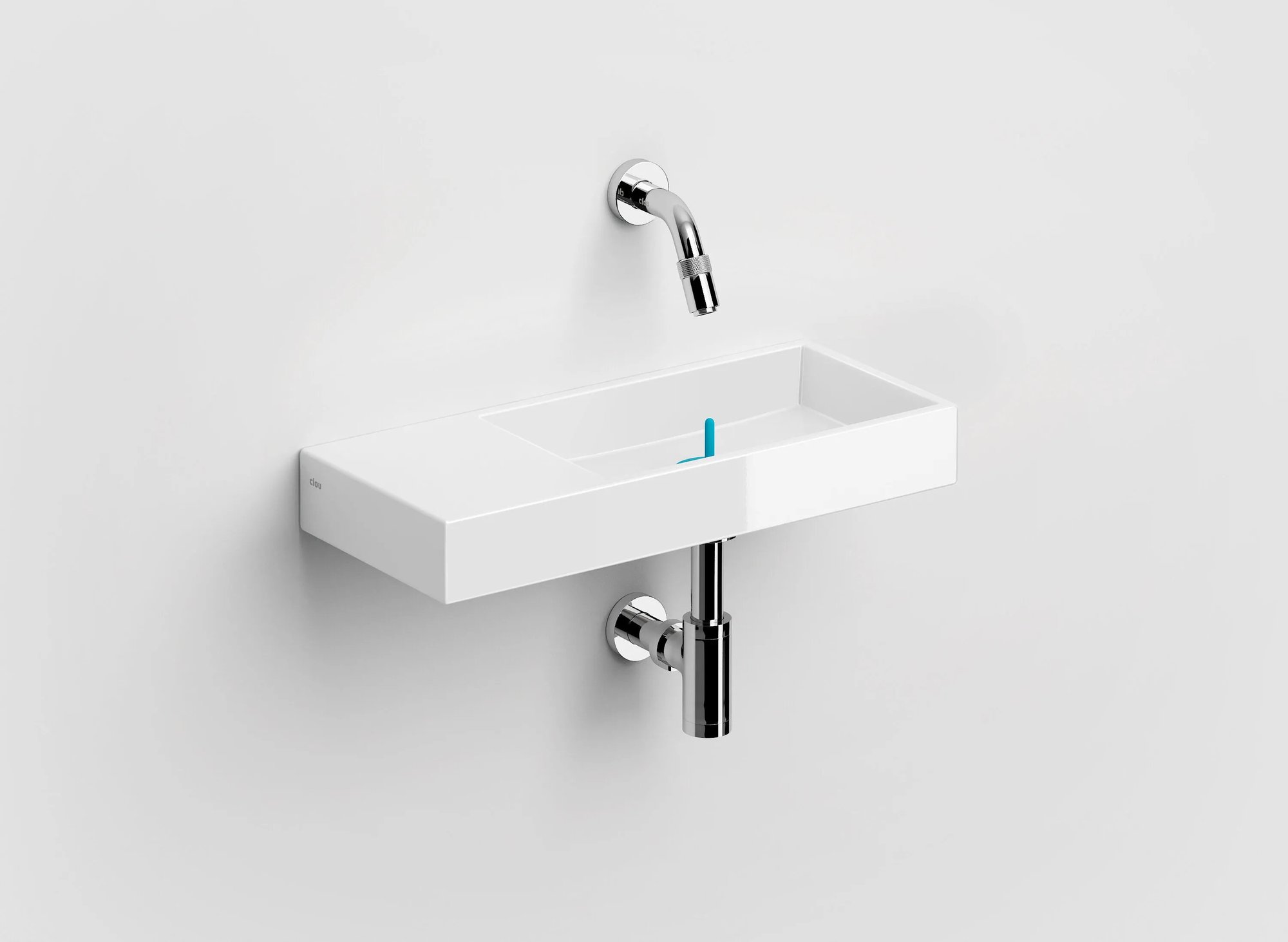 Clou Mini Wash Me fontein 45x19cm keramiek - zonder kraangat links - glans wit - CL/03.03135 - Afbeelding 2