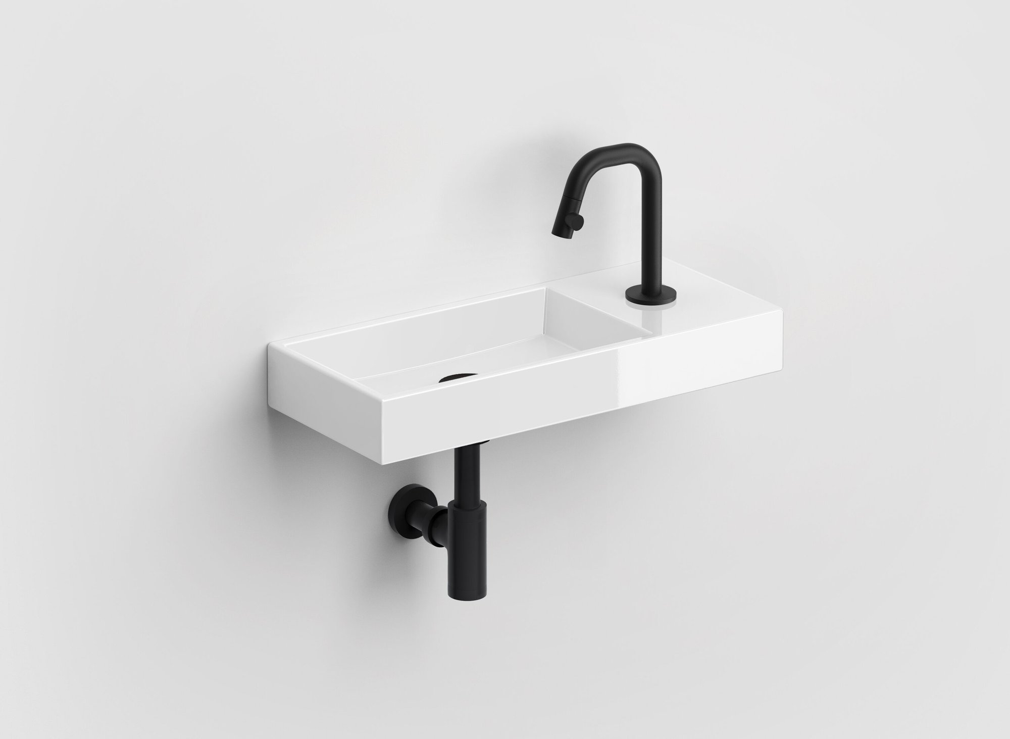 Clou Mini Wash Me fontein 45x19cm keramiek - met kraangat rechts - glans wit - CL/03.03136 - Afbeelding 2