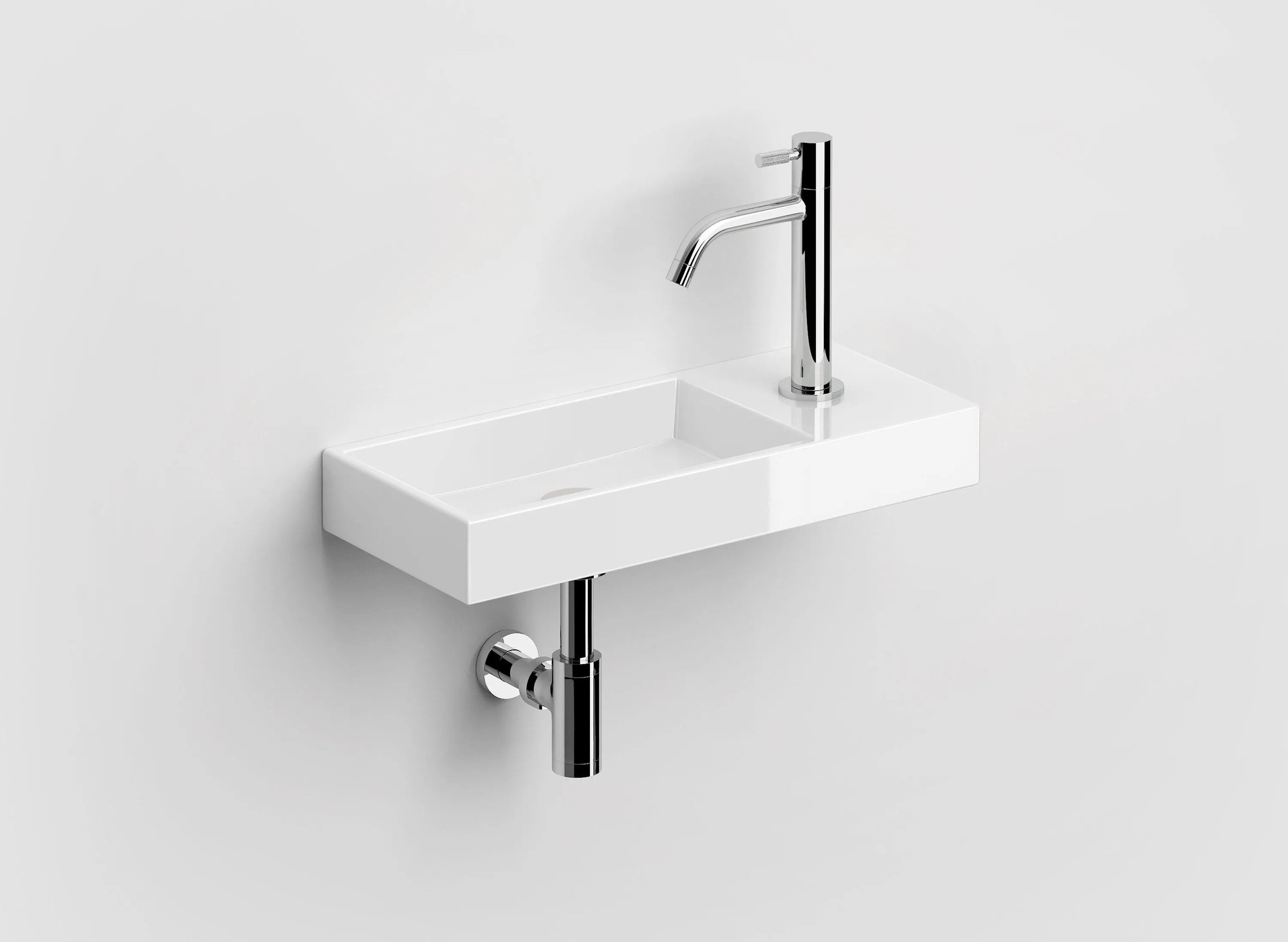 Clou Mini Wash Me fontein 45x19cm keramiek - met kraangat rechts - glans wit - CL/03.03136 - Afbeelding 3