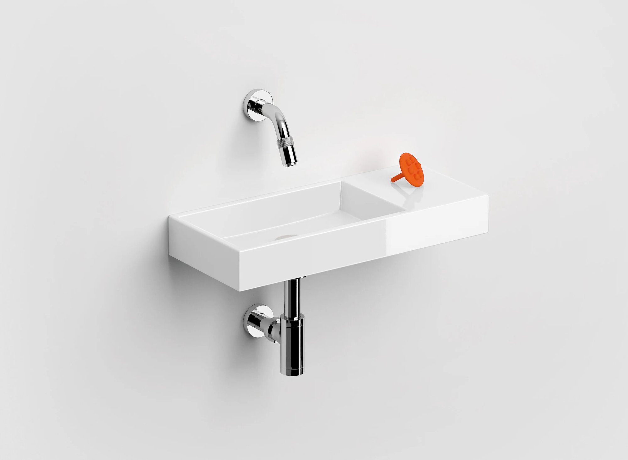 Clou Mini Wash Me fontein 45x19cm keramiek - zonder kraangat rechts - glans wit - CL/03.03137 - Afbeelding 2